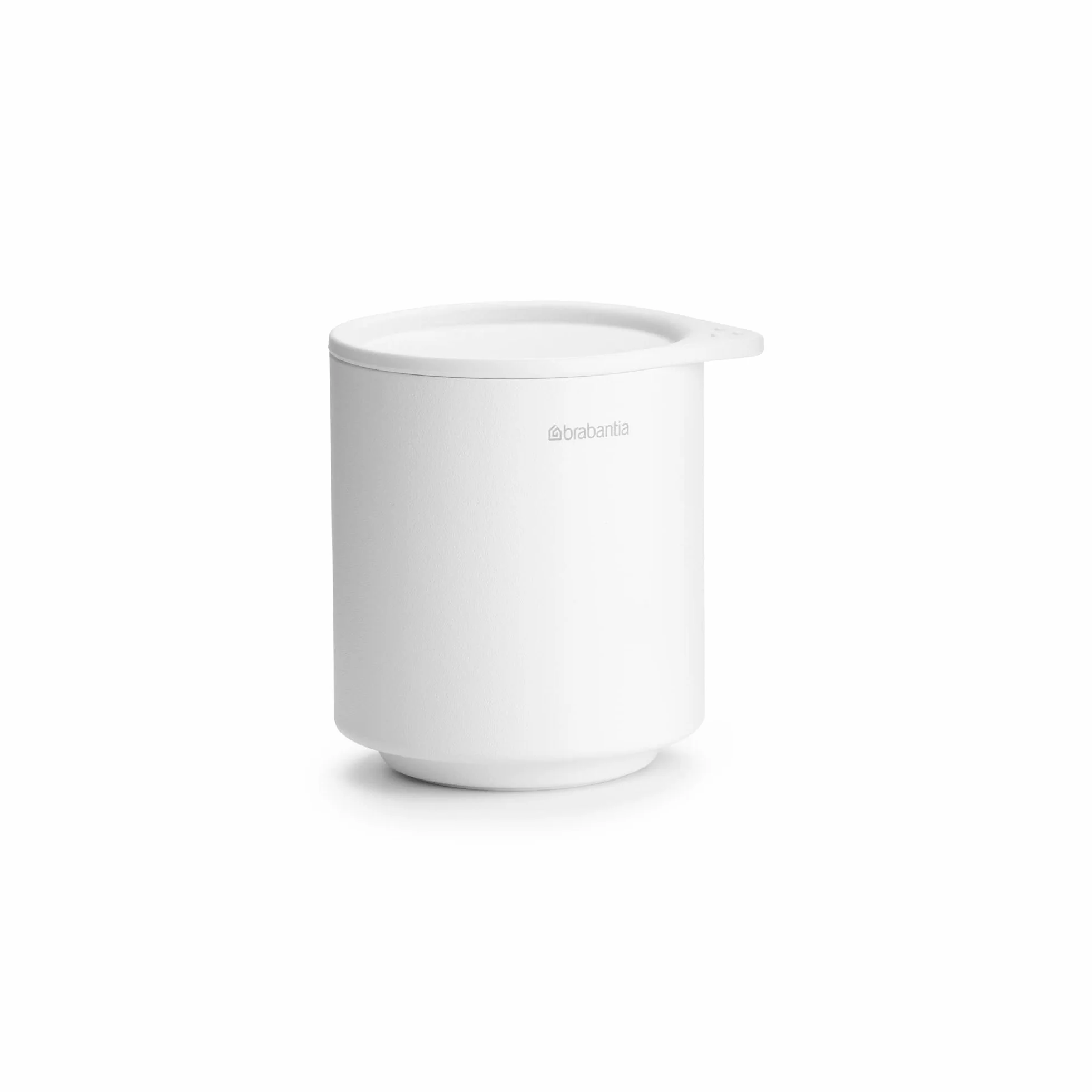 Brabantia - Mindset Pojemnik do Przechowywania - Do Przechowywania Małych Przedmiotów - Higieniczny - Pokrywa Miękka w Dotyku - Odporny na Korozję - Łatwe Czyszczenie - Fresh White - 10 x 8 x 10 cm