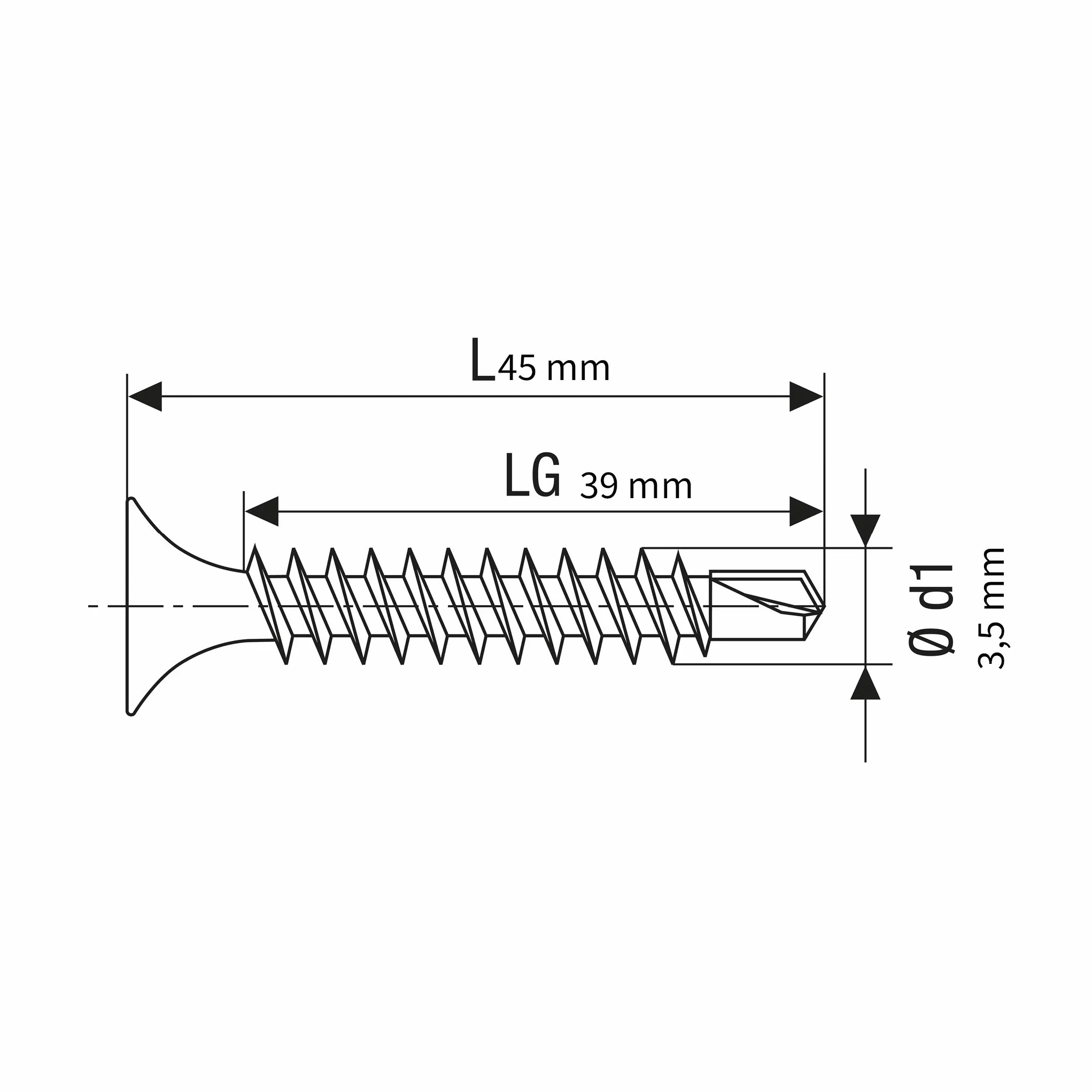 SPAX GIX-D śruby do szybkiego montażu 3,5 x 45 mm, pełny gwint, 500 sztuk, końcówka wiertnicza, rowek krzyżowy H2, łeb trąbkowy, śruby do płyt gipsowo-kartonowych do wzmocnionych profili metalowych – 1991170350455