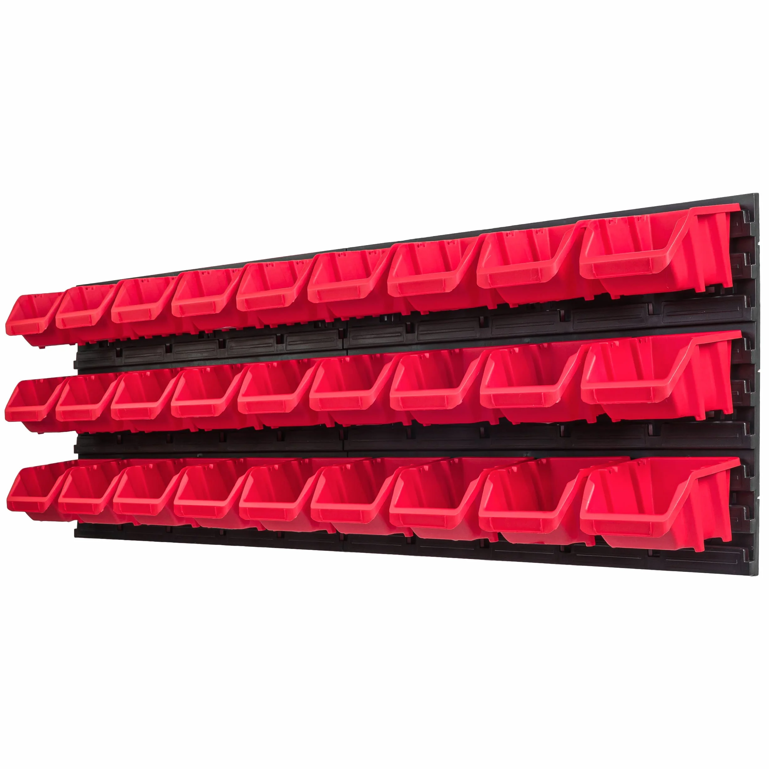 System magazynowy regał warsztatowy | 115 x 39 cm | 27 szt. | regał ścienny z pojemnikami do układania - płyty ścienne ekstra mocny regał na przedmioty ściana magazynowa regał garażowy