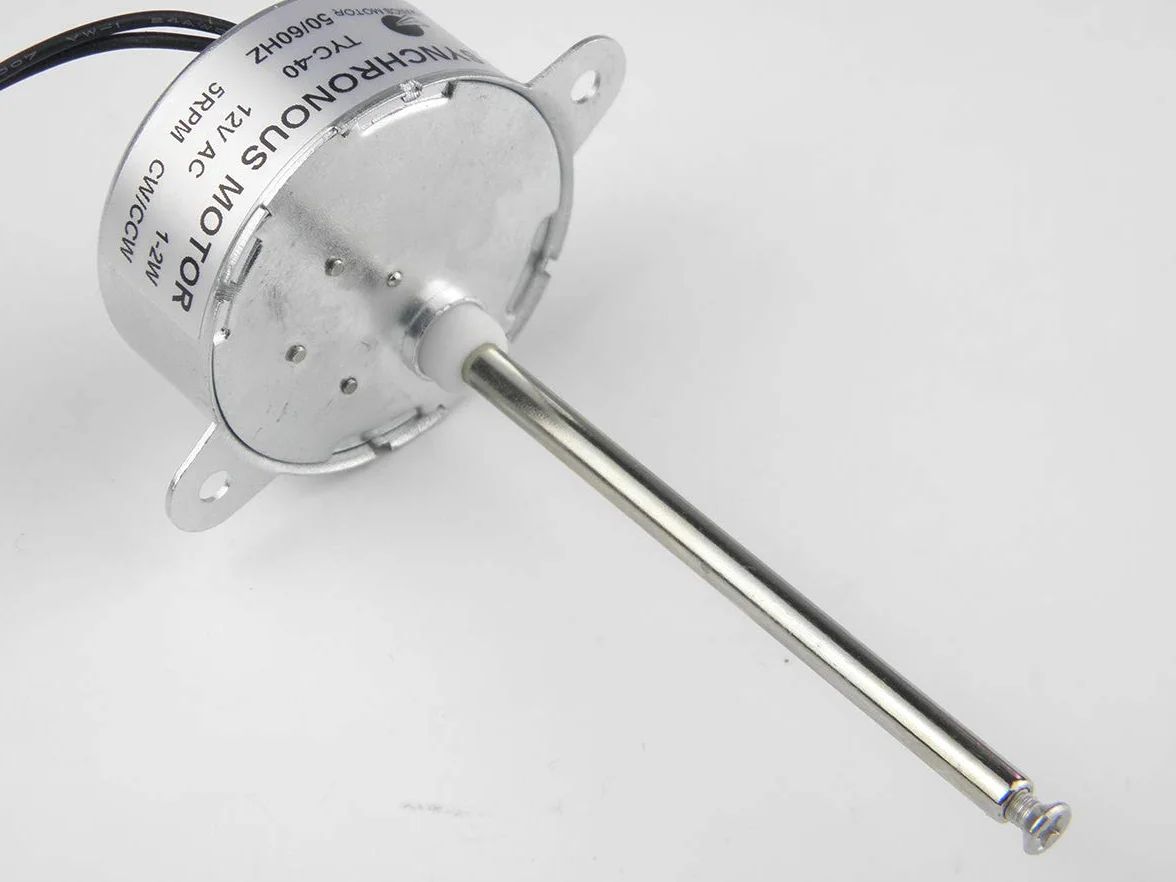 CHANCS TYC-40 AC 12 V silnik synchroniczny 5 RPM CW/CCW długość wału wewnętrznego 7,4 cm silnik przekładniowy na Boże Narodzenie