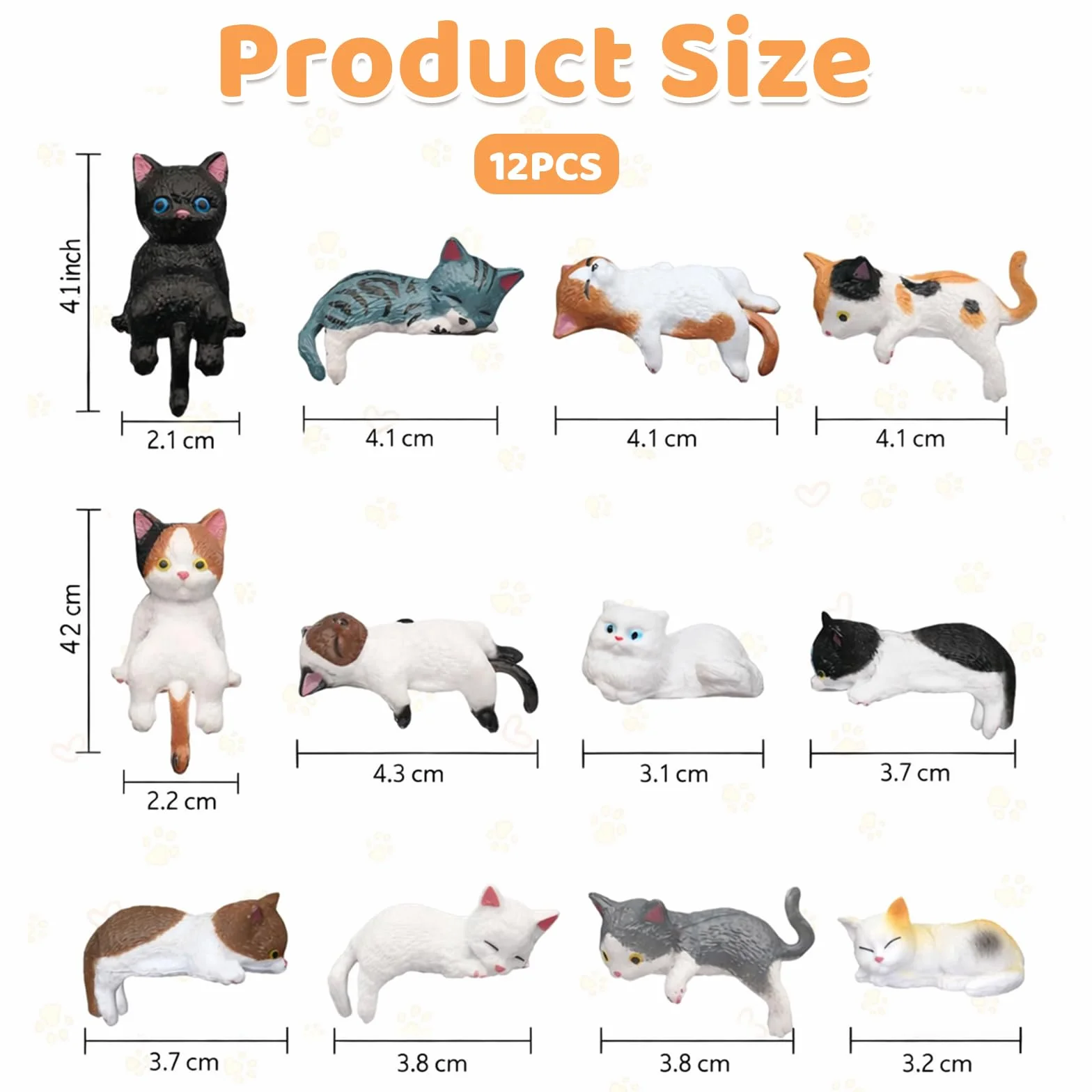 12 sztuk dekoracyjnych figurek na deskę rozdzielczą, urocze mini figurki kotów, wyposażenie samochodu, akcesoria do komputera, monitora, lustra, domu, biurka, biura, dekoracyjne