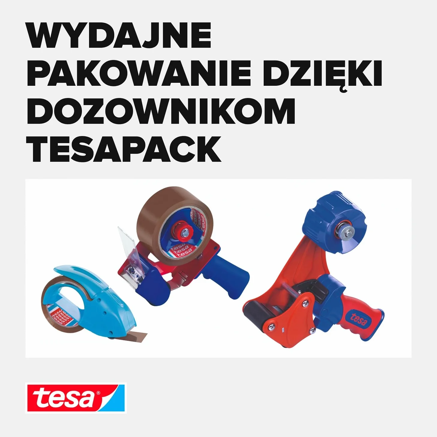 tesapack® PROMO mocna taśma pakowa w zestawie z dyspenserem – taśma samoprzylepna z aplikatorem tesapack® – ciche odwijanie – duża wytrzymałość – do ciężkich paczek