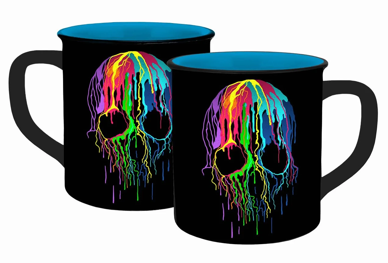 Filiżanka Skull Neon o wyglądzie emalii 400 ml