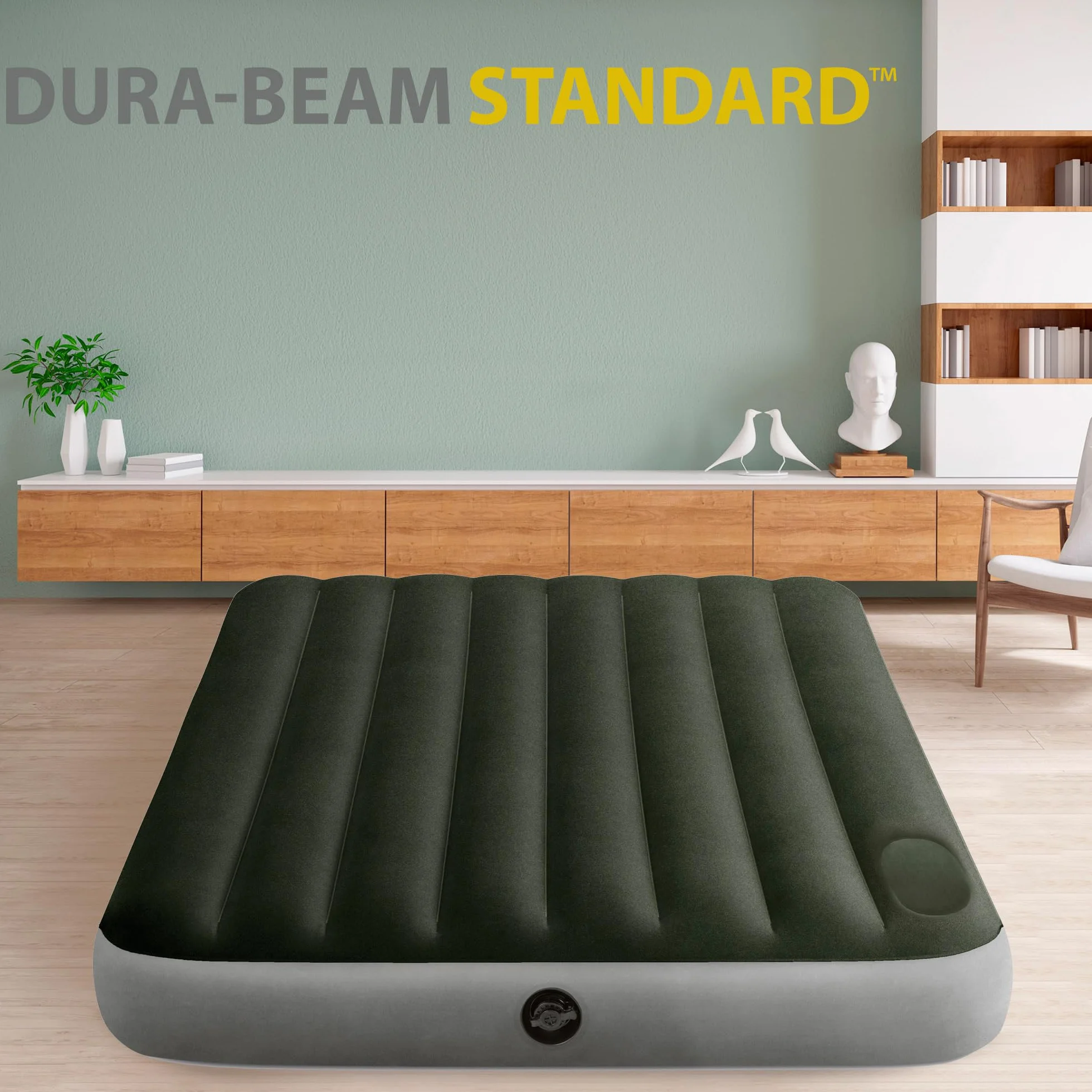 Intex Dura-Beam Downy Materac Dmuchany, Szary/Czarny, 137x191x25 cm