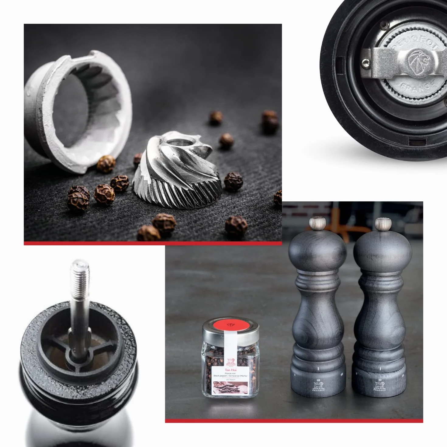 PEUGEOT Młynek solny Paris u'Select 12 cm, 6 ustawień mielenia, drewno PEFC, czarny