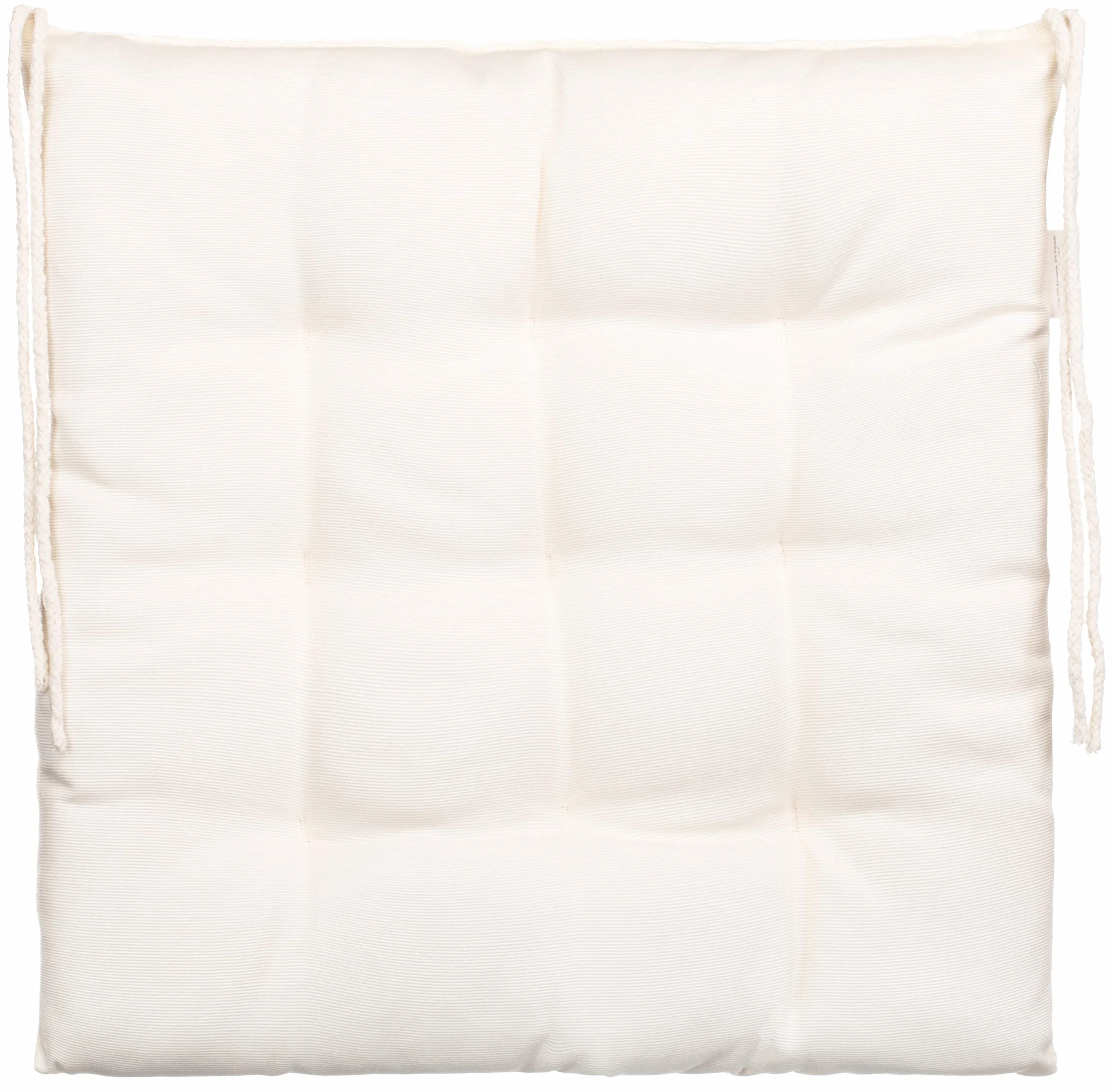 Brandsseller Zestaw 4 poduszek na krzesło 40 x 40 cm Poduszka na siedzenie Pokrowiec na krzesło z paskami mocującymi pikowana poduszka dekoracyjna do wewnątrz i na zewnątrz - biała