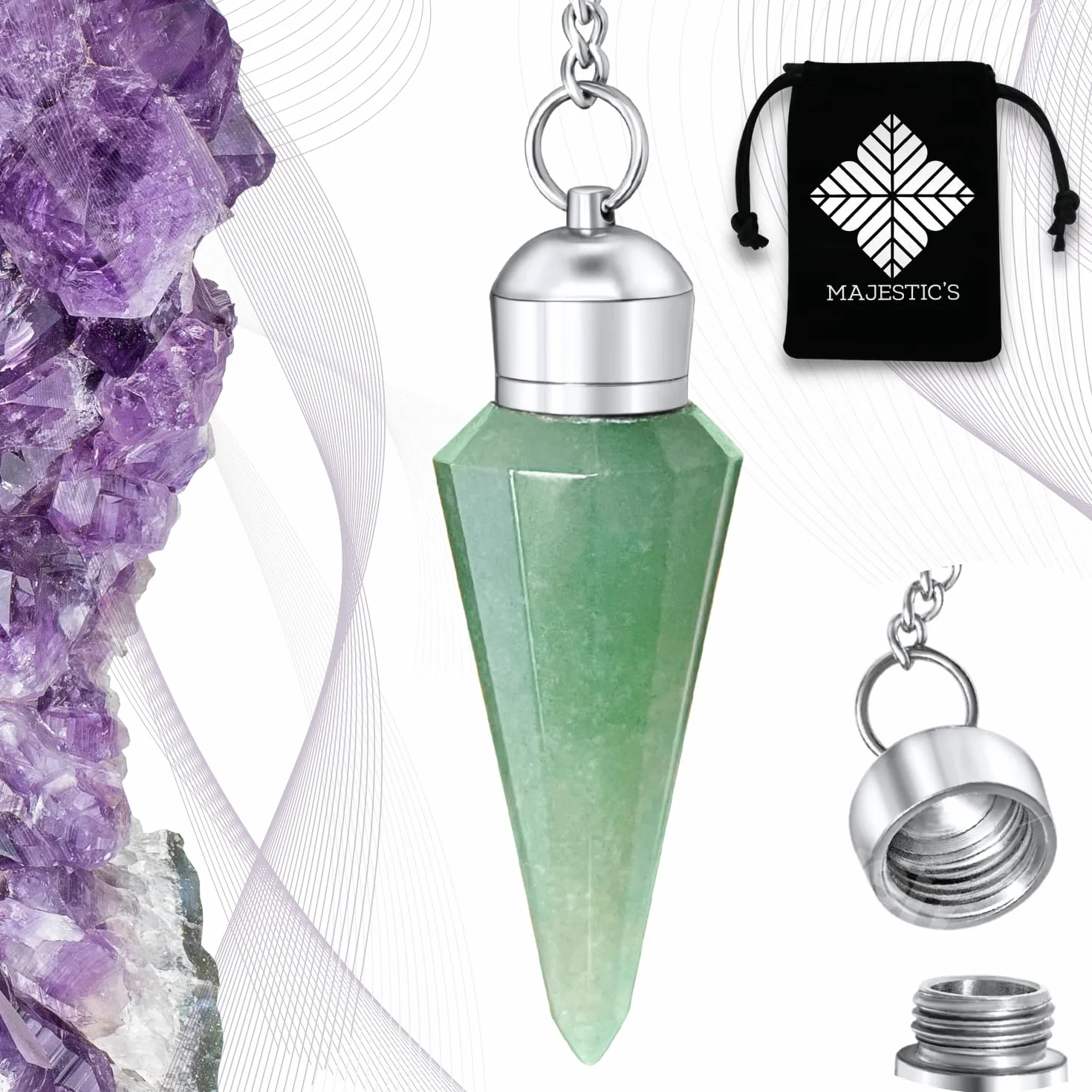 Wahadło wróżbiarskie Radiesthesie Aventurine Verte