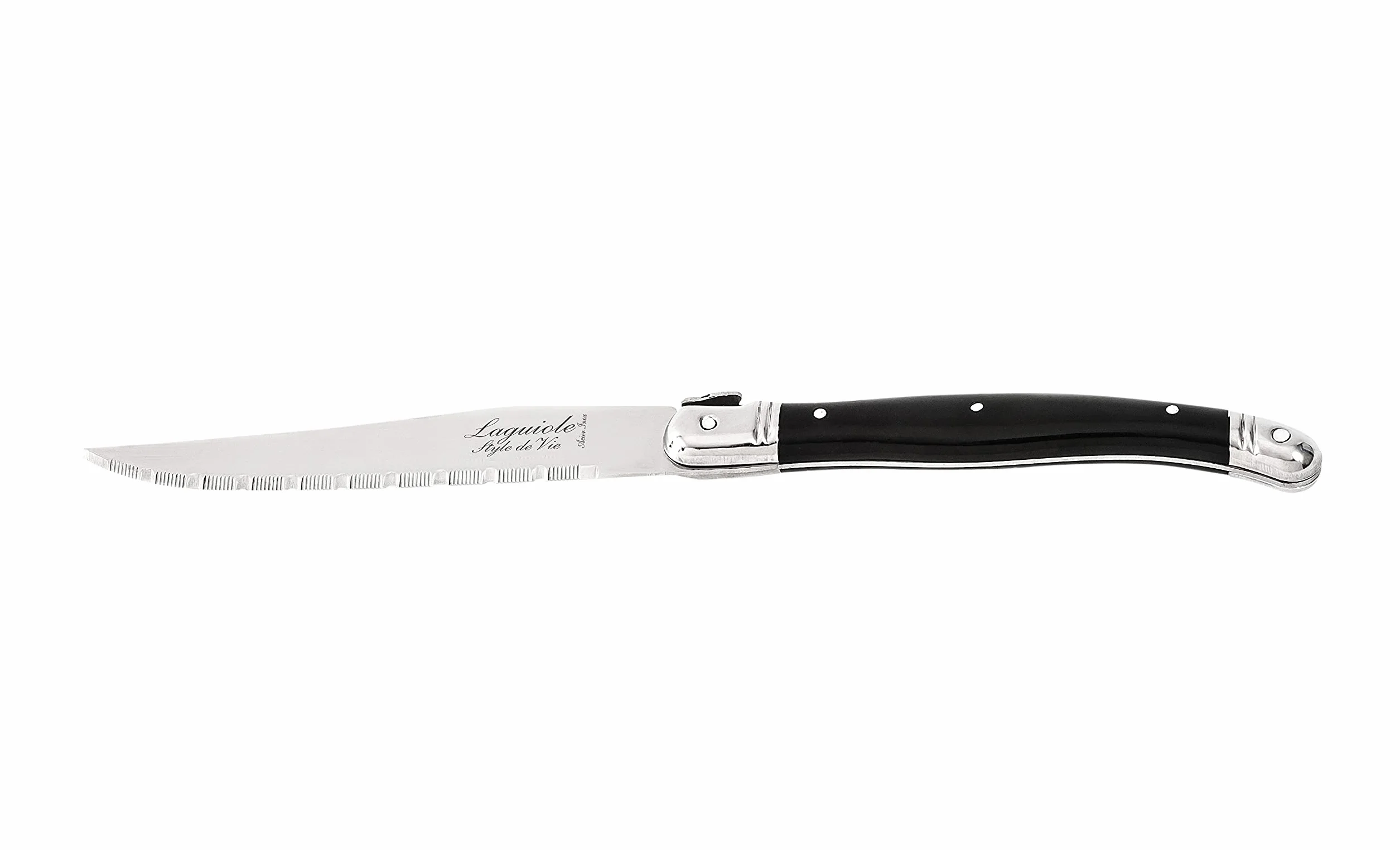 Laguiole Style de Vie Zestaw noży do steków Premium Line, grubość 1,8 mm, 6-częściowy, czarny