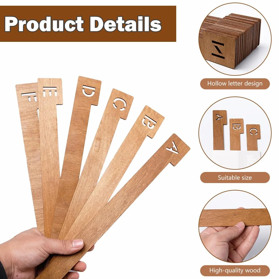 Schallplatten Trenner A-Z Holz 35x4 cm Vinyl Organizer für Album CD DVD Buchregal