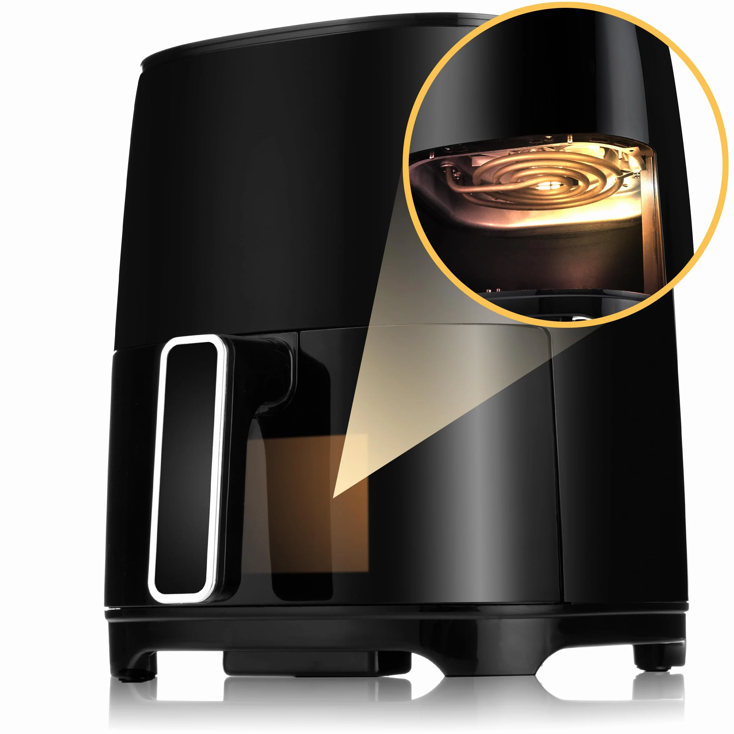 Lehmann LHODF-1435 frytkownica beztłuszczowa na gorące powietrze z 8 programami gotowania, Airfryer z powłoką zapobiegającą przywieraniu n LCD, frytkownica ze zdejmowanym zbiornikiem 3,5 l i regulacją