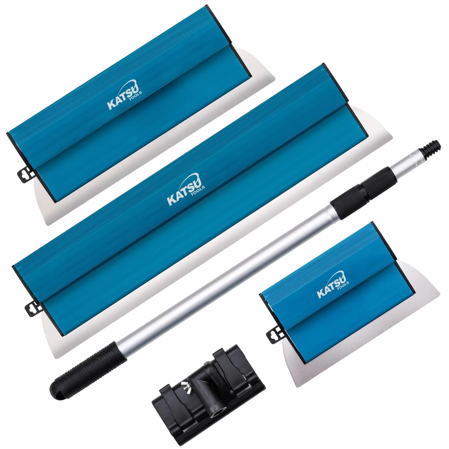 KATSU Tools Zestaw szpachli do płyt gipsowo-kartonowych, 25 + 40 + 60 cm, ostrza ze stali nierdzewnej, szpachelka, deska, tynk ścienny i sufitowy, narzędzia do wygładzania