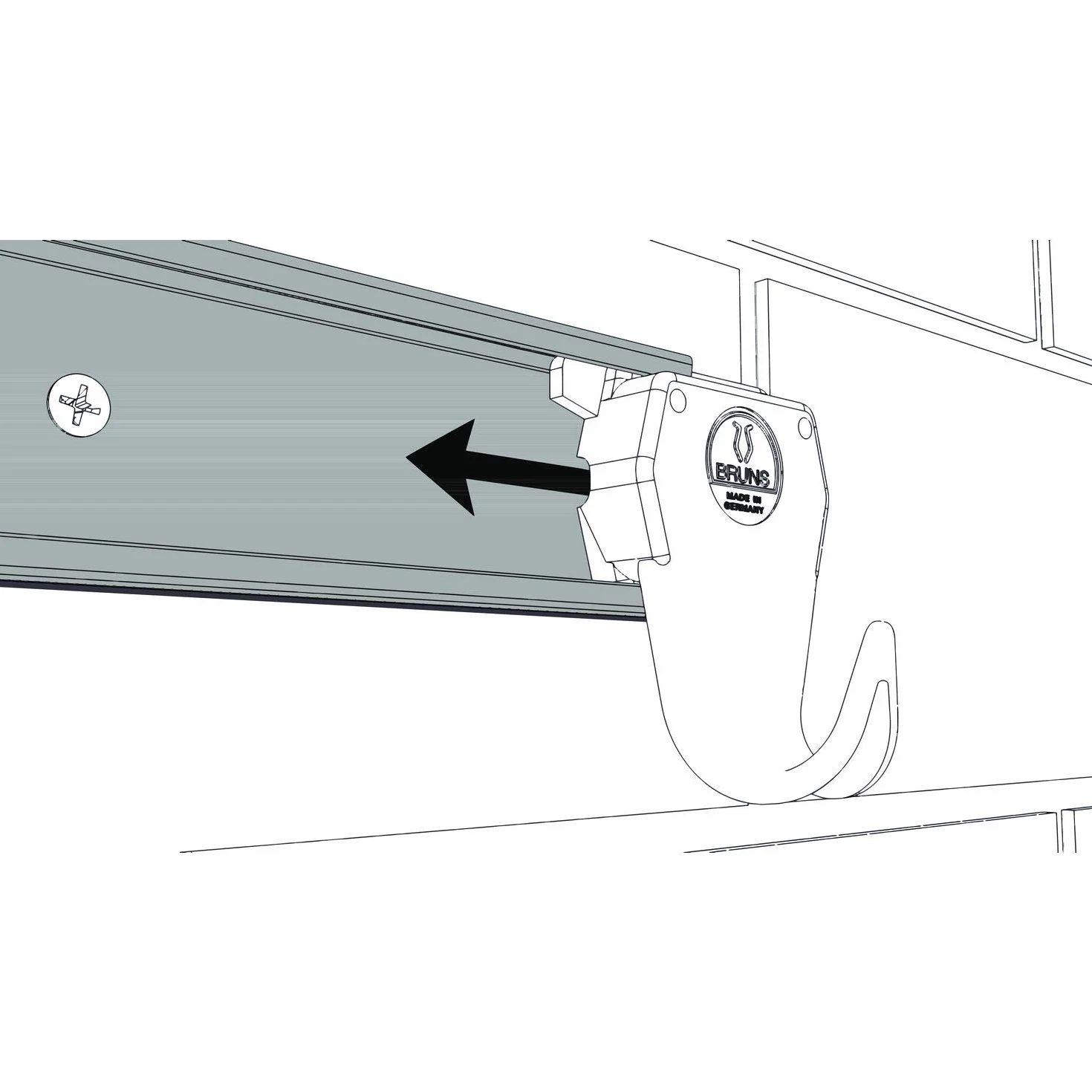 BRUNS SB5.07 Aluminiowy Zestaw Uchwytów na Urządzenia z Szyną Prowadzącą, 750 mm
