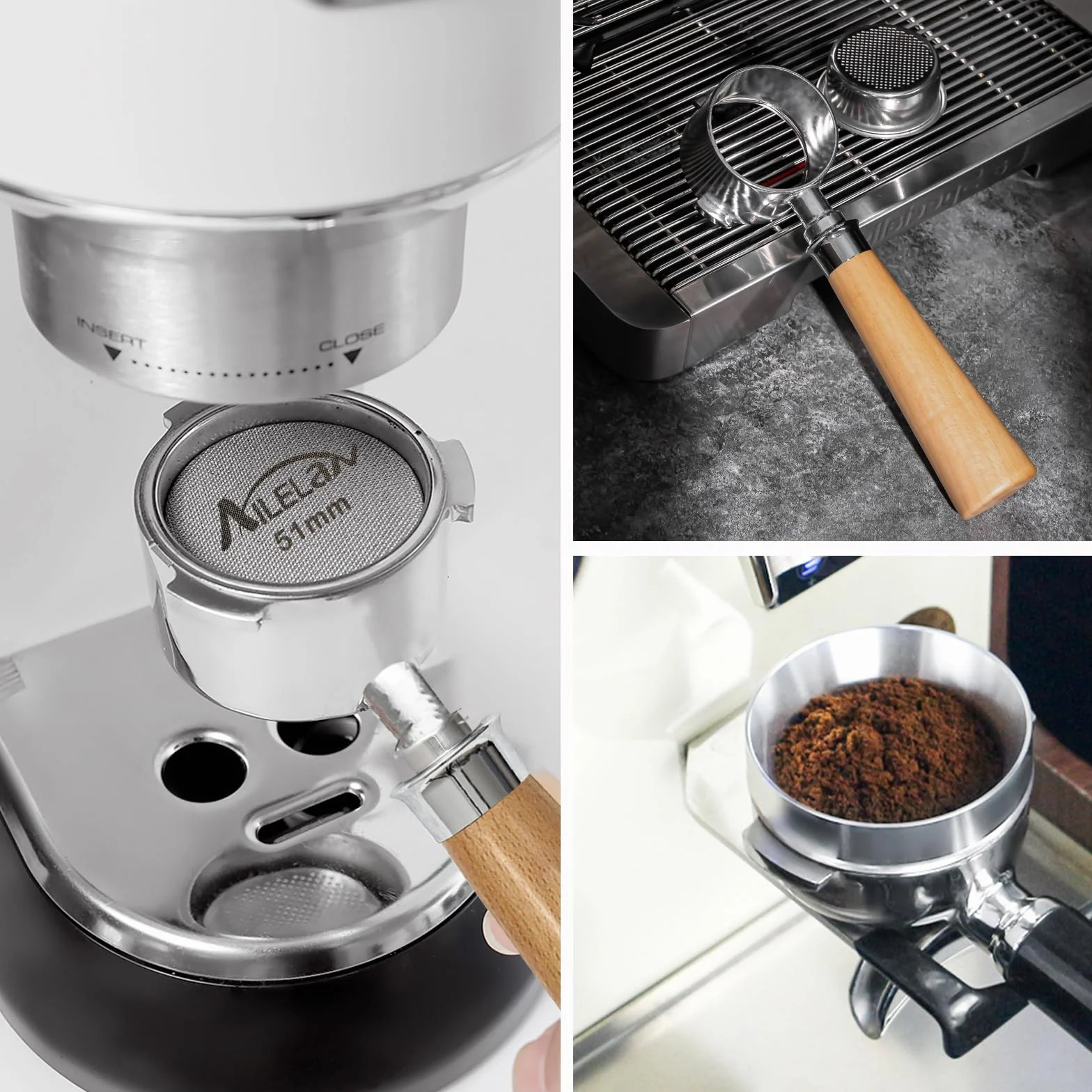 Portafiltr Bezdenny 51mm 3-Uszny Kompatybilny z Delonghi Dedica EC680 EC685