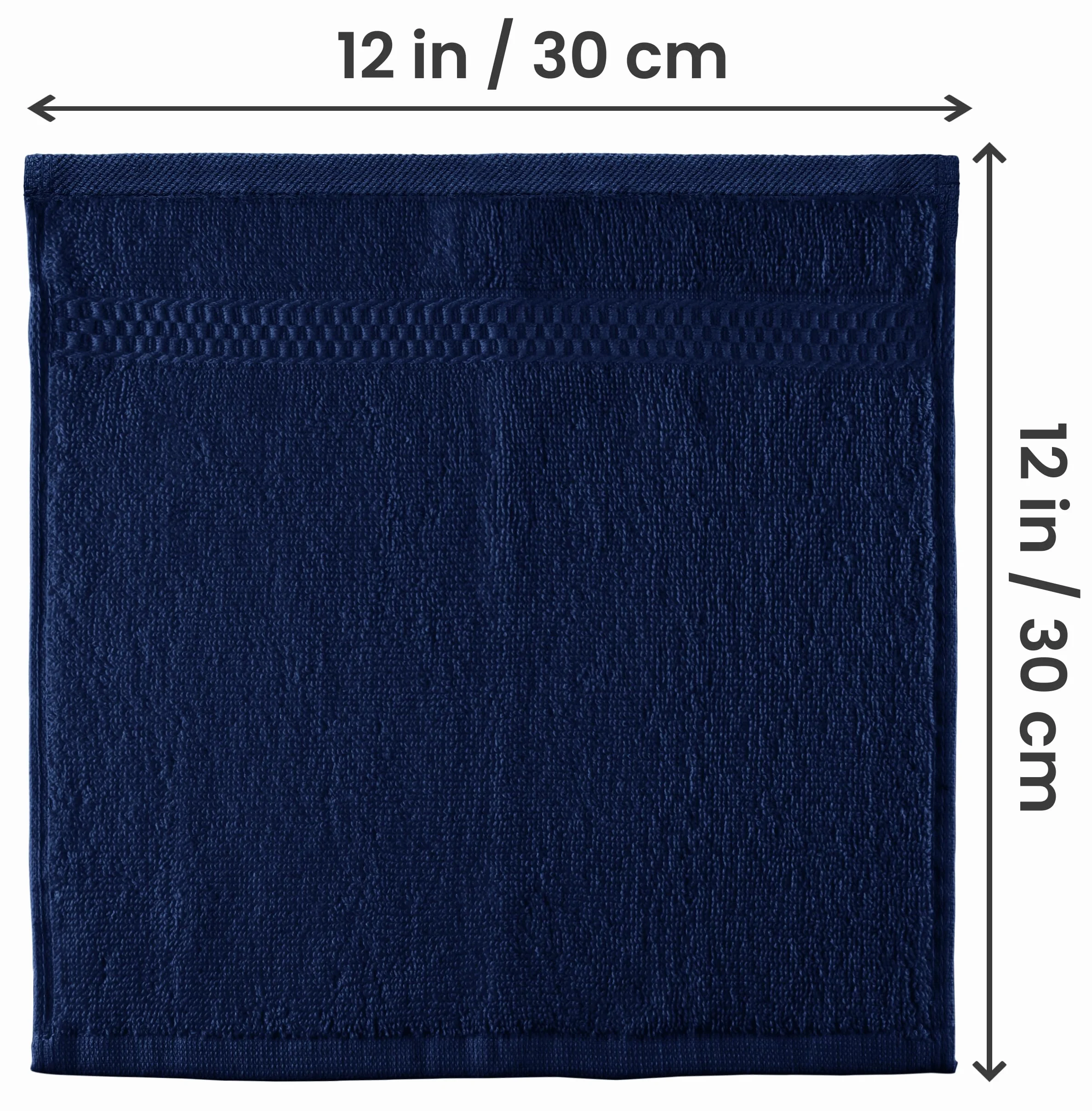 Utopia Towels Ręcznik z czubkami palców 30,5x30,5 cm 600 g/m² 100% bawełna granatowy 12 sztuk