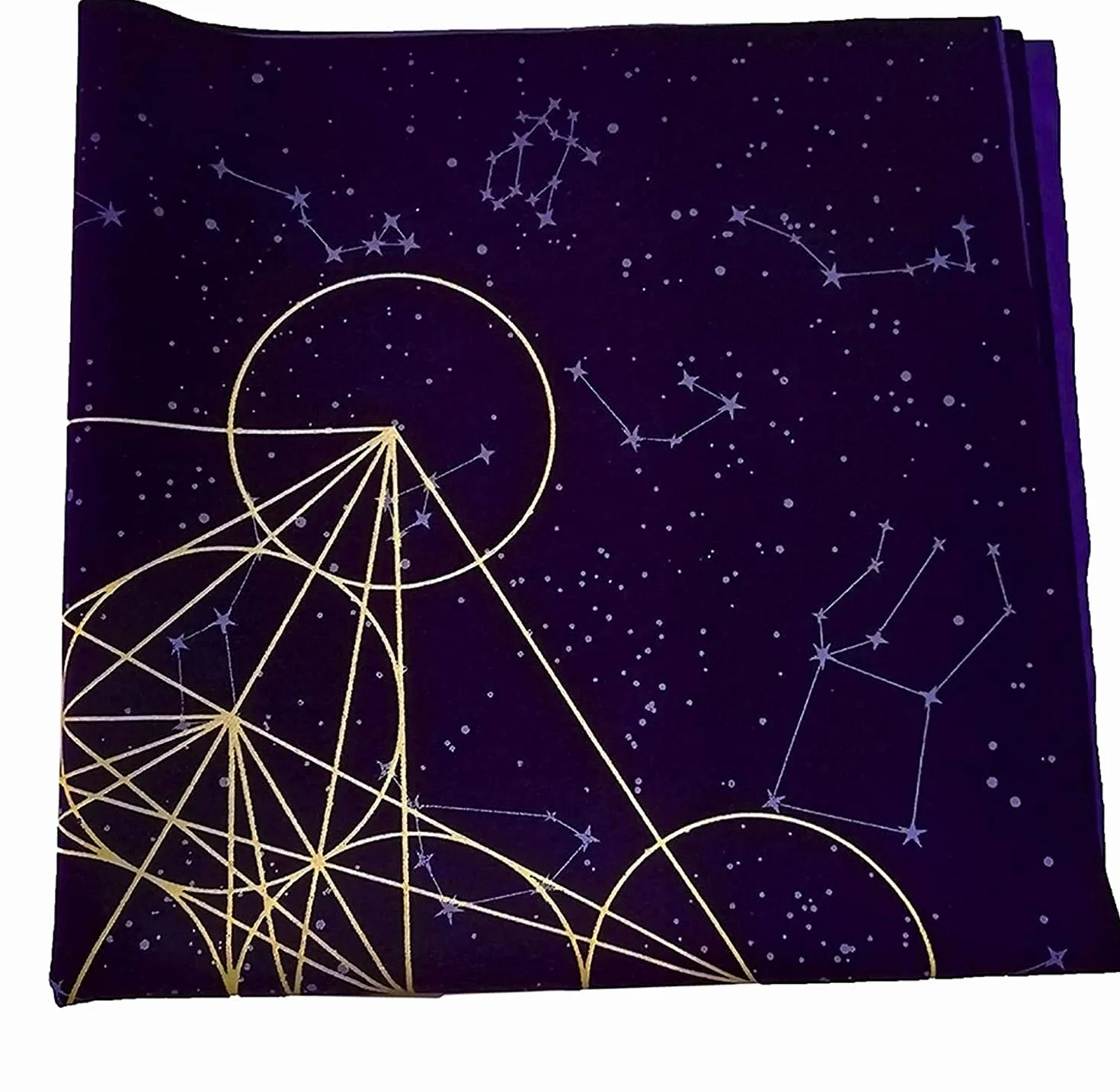 Namvo Karta tarota ołtar obrus - nadruk fioletowy aksamit święty geometria sześcienna kryształowa siatka dla entuzjastów tarota ślub (61 * 61 cm)