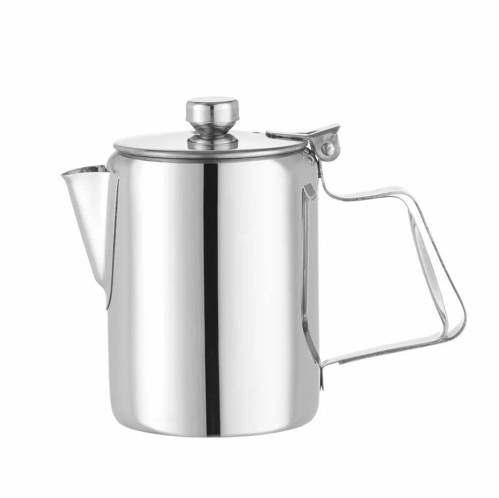 HENDI Czajnik do parzenia kawy i herbaty, z pokrywką, czajnik do kawy, dzbanek na mleko, 0,3L, ø74x(H)123mm, stal nierdzewna