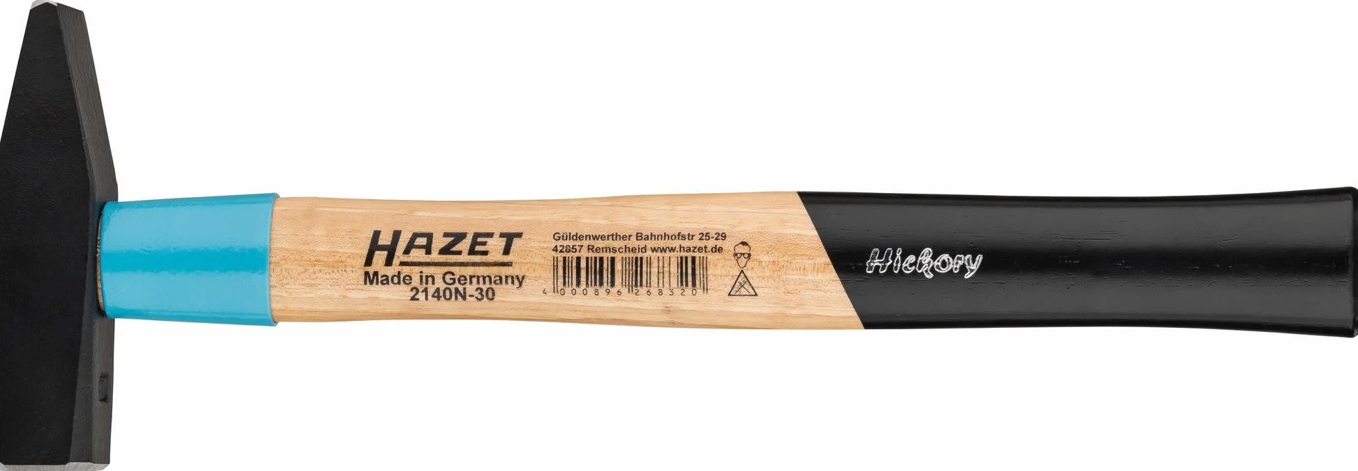HAZET Młotek ślusarski BluGuard 2140N-30, długość 300 mm, głowica młotka 300 g, ze śrubą klinową dla najwyższego bezpieczeństwa, wysokiej jakości stal i ergonomiczny uchwyt