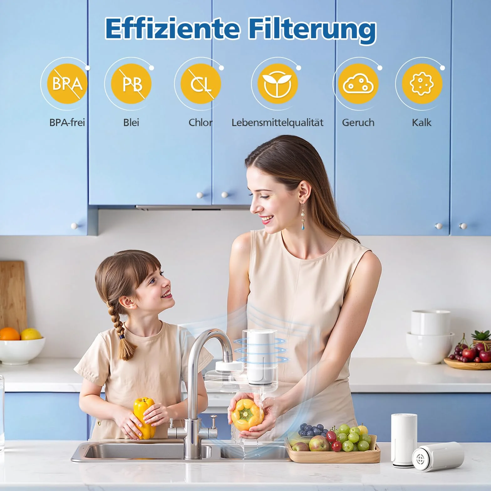4 sztuki filtrów do wody dla Philips AWP305/10 X-Guard, filtr wody na kran Water Ontap, wkład filtra na AWP305/10, pojemność filtracji 1000 L