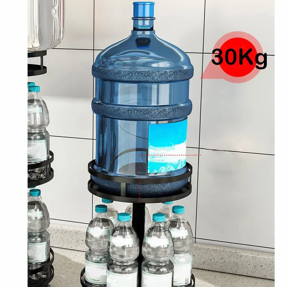 YunNasi Organizer na Przyprawy Lazy Susan Organizer Stojak na Olej Stalowy do Szafki Kuchni Przechowywania Oleju do Spiżarni i Przechowywania w Kuchni (Okrągły, 2Tier)
