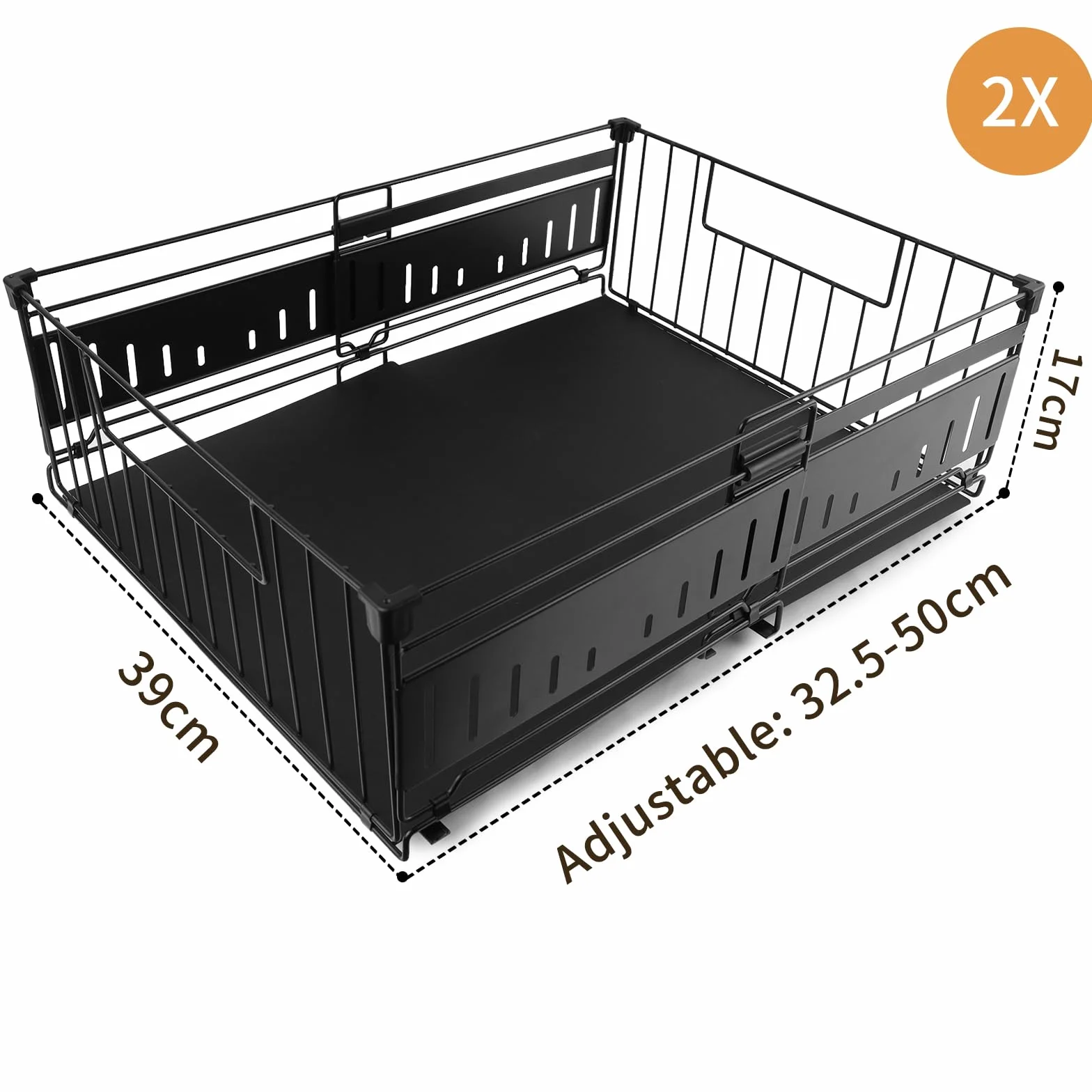 Szuflada Wysuwana I Rozszerzalna, Organizator Kuchni Do Umywalki I Na Przyprawy Z Metalu, Maksymalna Oszczędność Miejsca, Regulowana Szerokość 32,5-50 cm