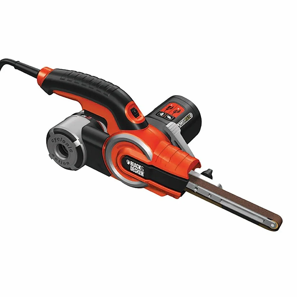 BLACK+DECKER Pilnik elektryczny 400 W z układem odsysania pyłu Cyclonic Action, szlifierka taśmowa, KA902EK-QS