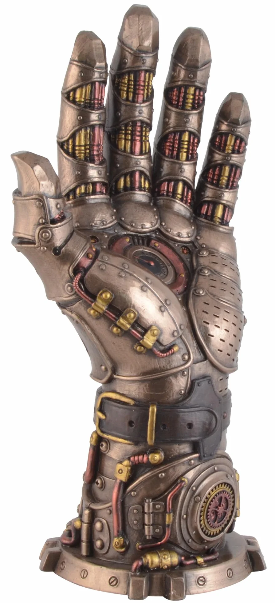 VOGLER Joh. Vogler GmbH Veronese rękawica Steampunk z dobrej woli, ze sztucznego kamienia, brązowana i kolorowana ręcznie przez artystę, brąz, LxBxH ca. 14x10x26 cm