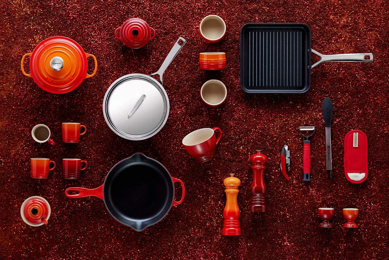 Le Creuset 4-warstwowa tekstylna rękawica, odporna na plamy, czerwona