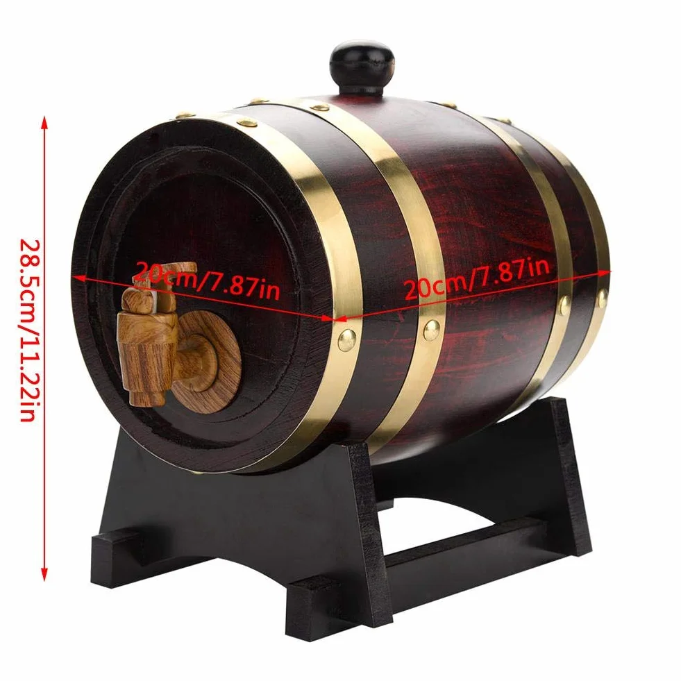 Beczki dębowe 1,5 l do przechowywania wina, alkoholi i piwa 7,87 x 7,87 x 11,22 cala