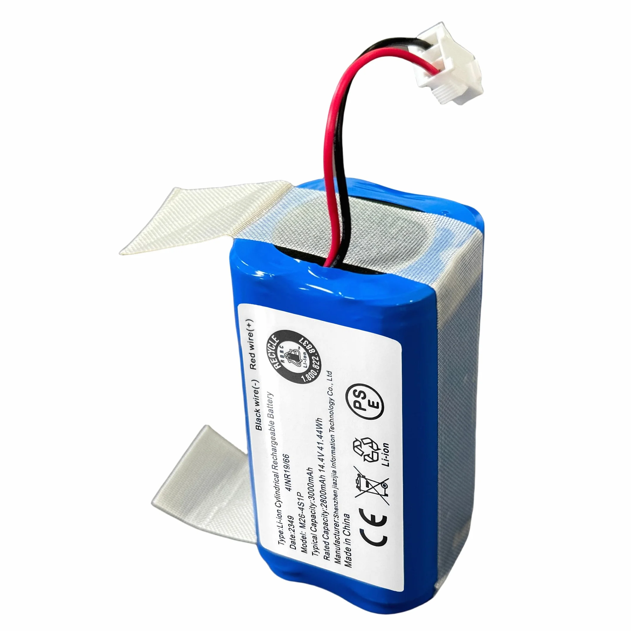 XITAIAN 14,4 V 2800 mAh INR18650 M26-4S1P Li-Ion akumulator zamienny do Shark RV700 RV720 RV725 RV750, Eufy RoboVac 11/11S/11S MAX, Proscenic 850T, Ecovacs DEEBOT N79 N79S RoboVac akumulator (wtyczka