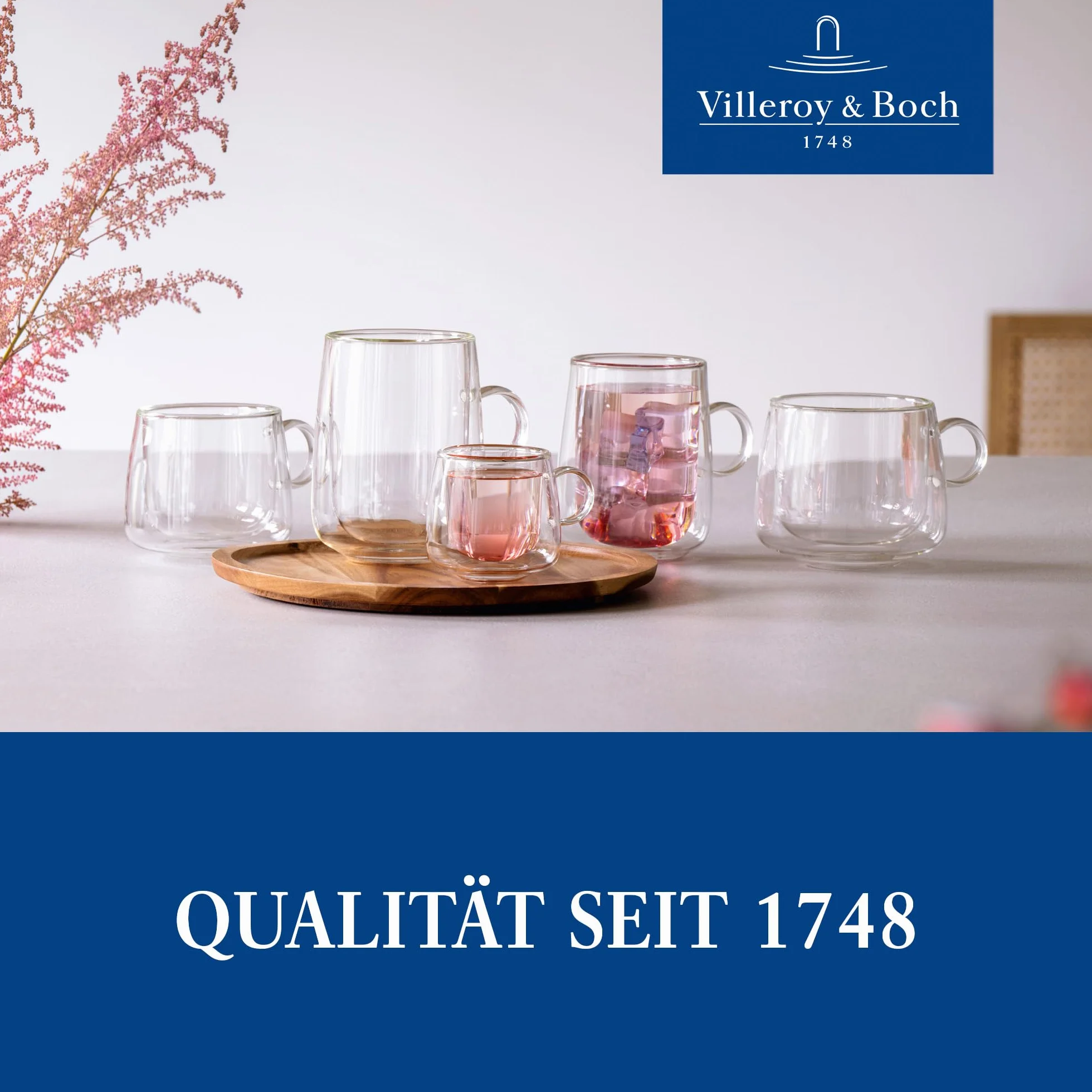 Villeroy & Boch – Artesano Hot&Cold Beverages szklanka do kawy, zestaw 2 szklanek, podwójne ścianki do napojów, 180 ml, szkło borokrzemowe, zmywarka, mikrofala
