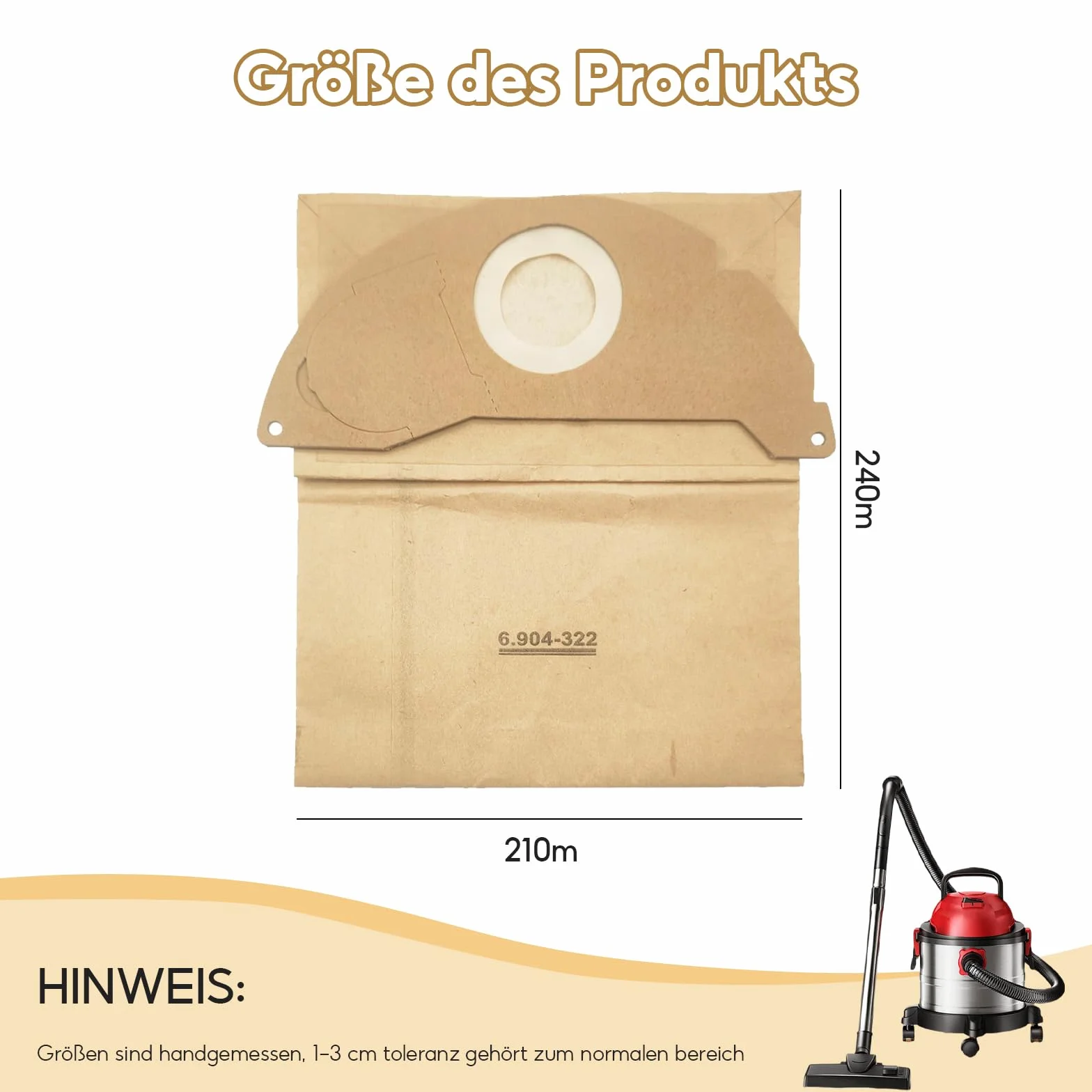 10 sztuk worków do odkurzacza Kärcher 6.959-130.0, worki filtracyjne, jednorazowe worki do odkurzacza Karcher WD2、MV2, WD2.000、 WD2.399、A2004、A2054、A2099、 A2000