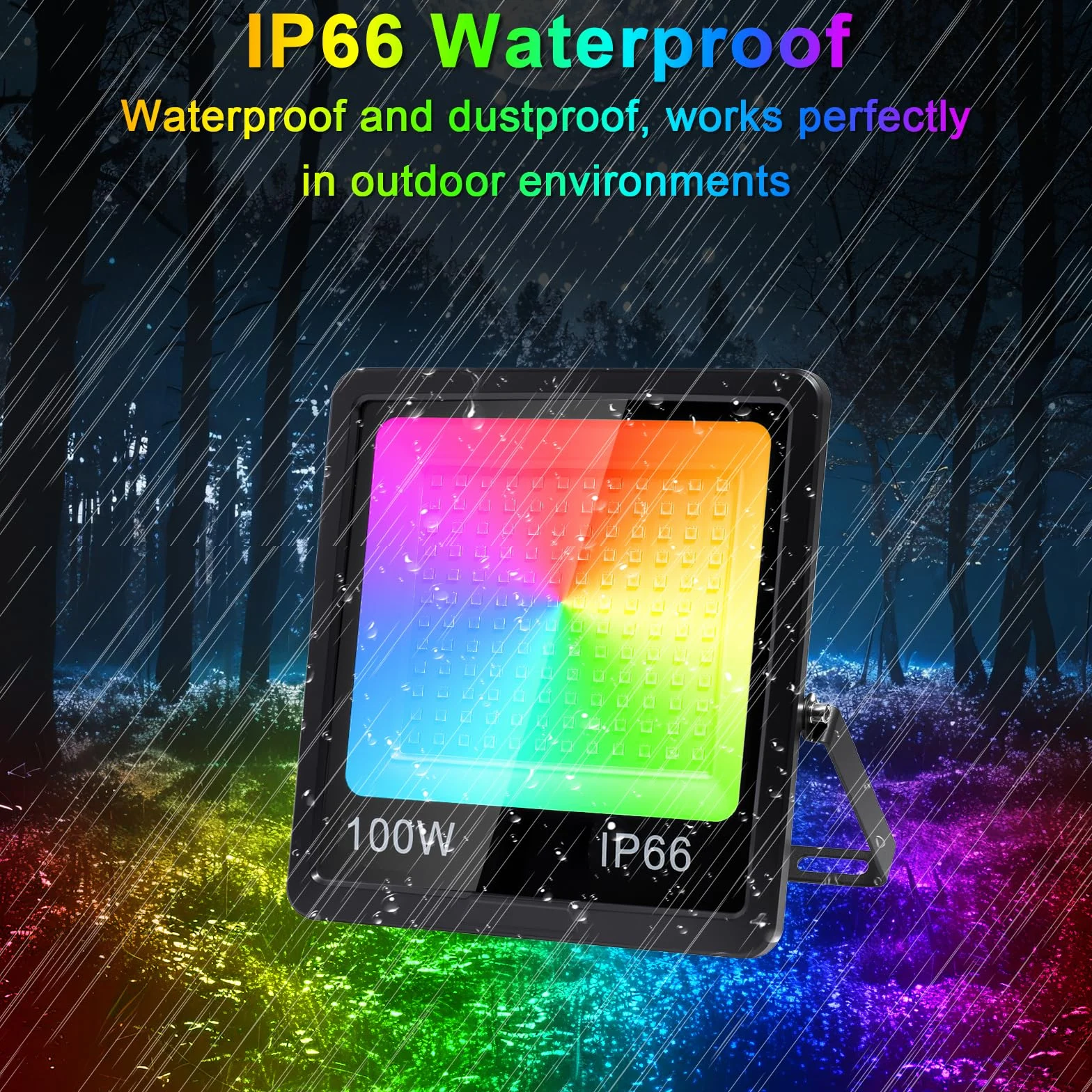 Zewnętrzny reflektor LED RGB 100 W