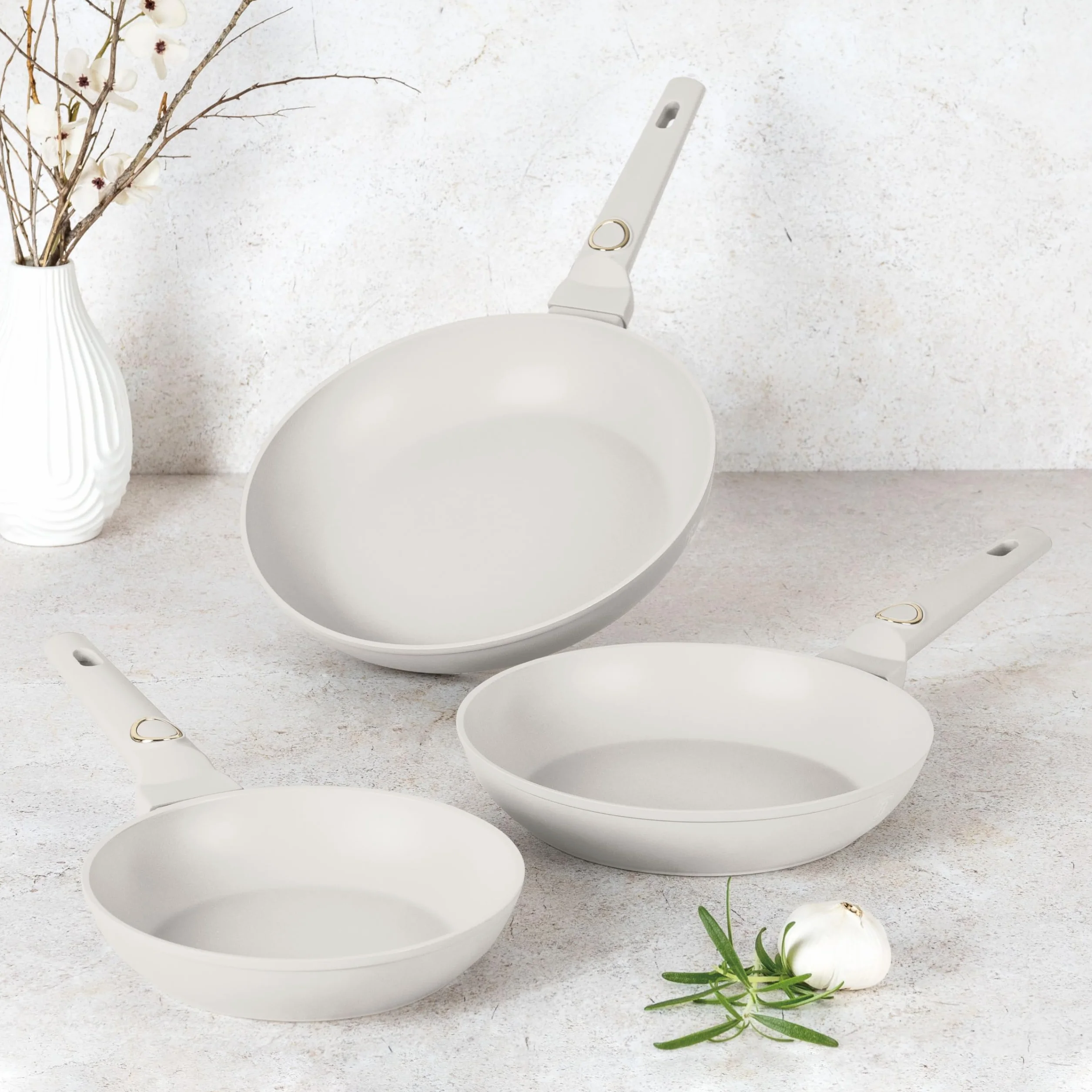 Berlinger Haus zestaw patelni z powłoką tytanową 3-częściowy Sahara Collection | Elegancki i ekologiczny design