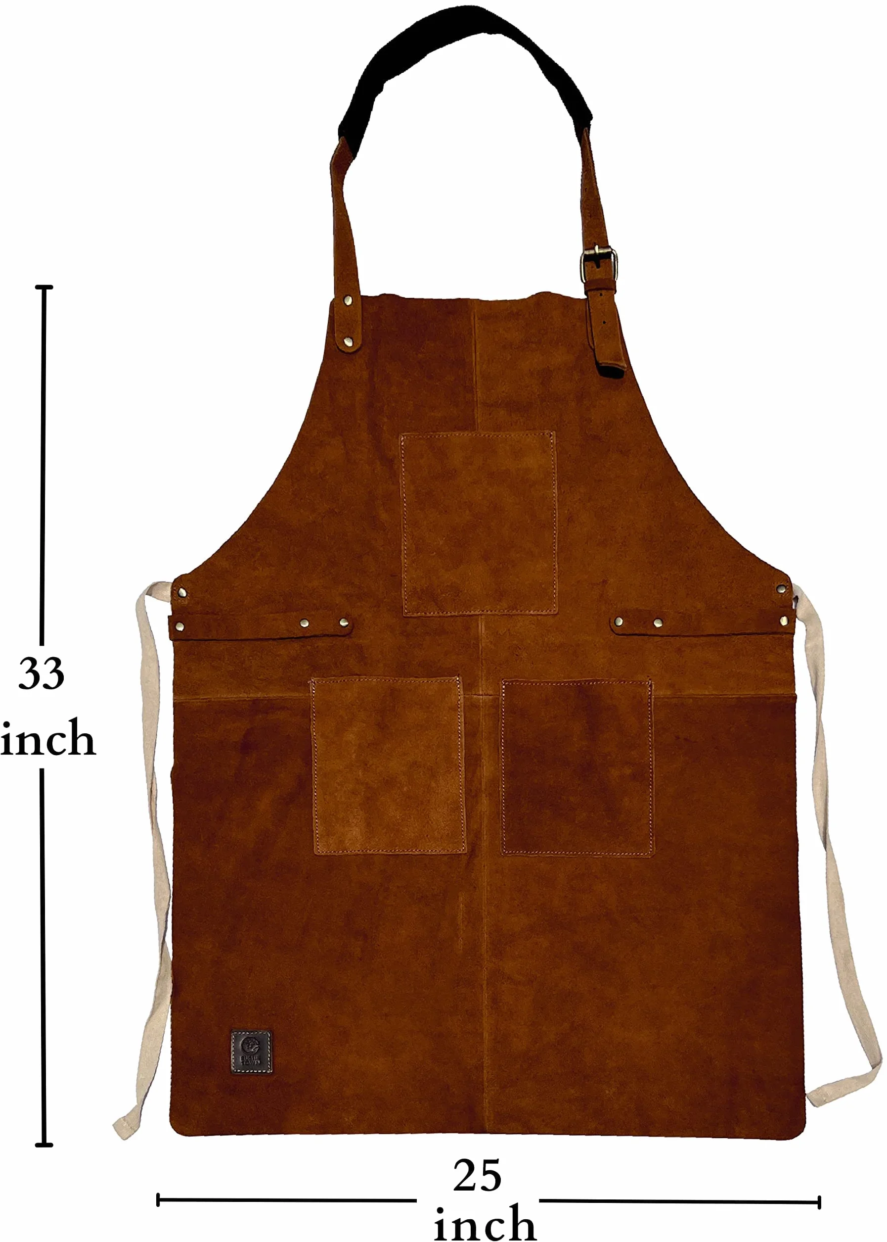 Rustic Town Genuine Leather Grill Work Apron with Tool Pocket ~ Adjustable Up to XXL for Men & Women ~ Gift Ideas for Him Her