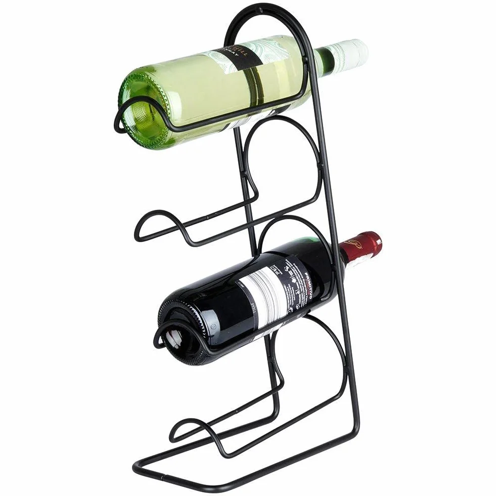 STOJAK NA WINO REGAŁ 4 BUTELKI METALOWY 21x12x43cm