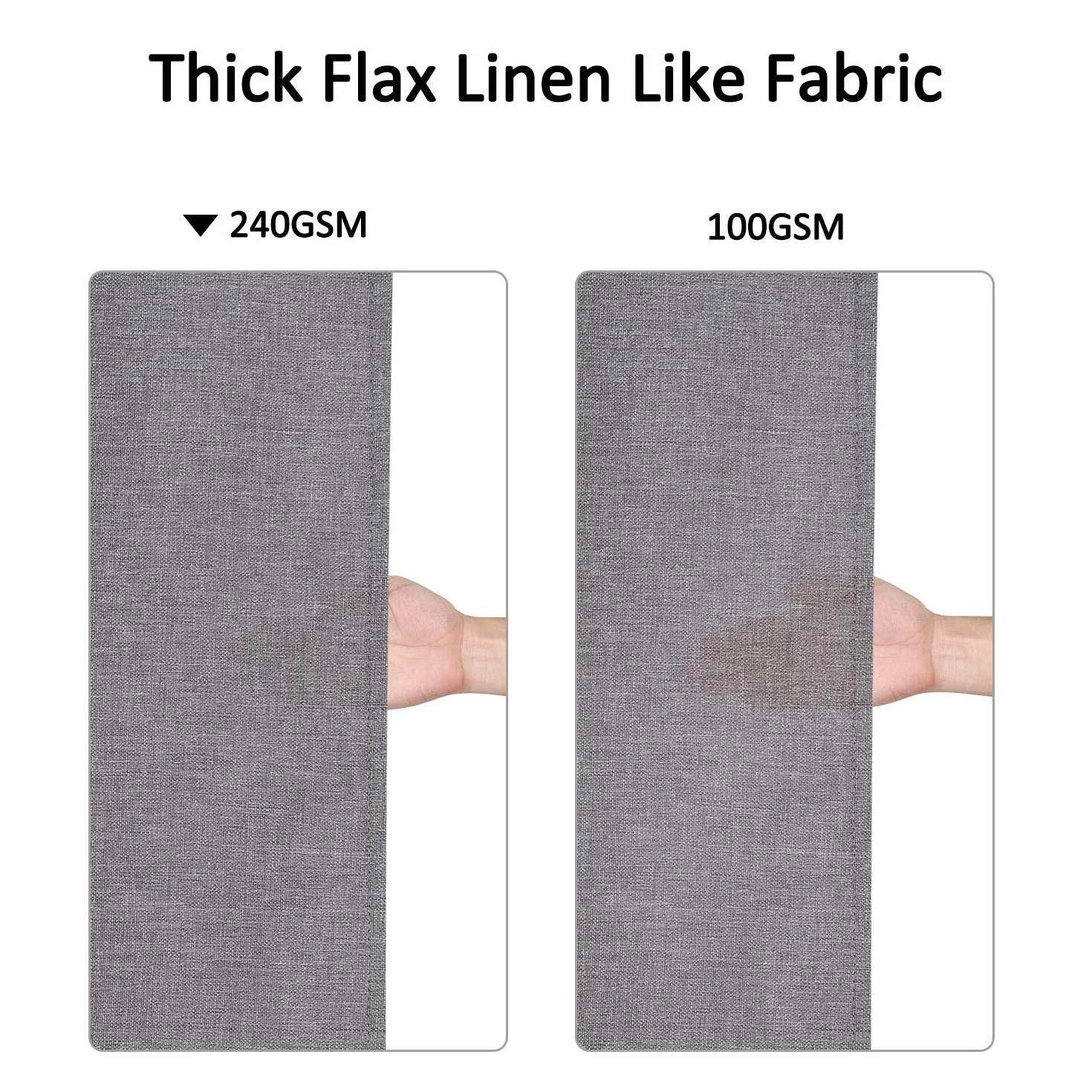 Zasłona prysznicowa z lnu 240GSM o dużej wadze dla kabiny prysznicowej do łazienki z haczykami, luksusowa tkanina hotelowa, zmywalna, szara, 120x200 cm