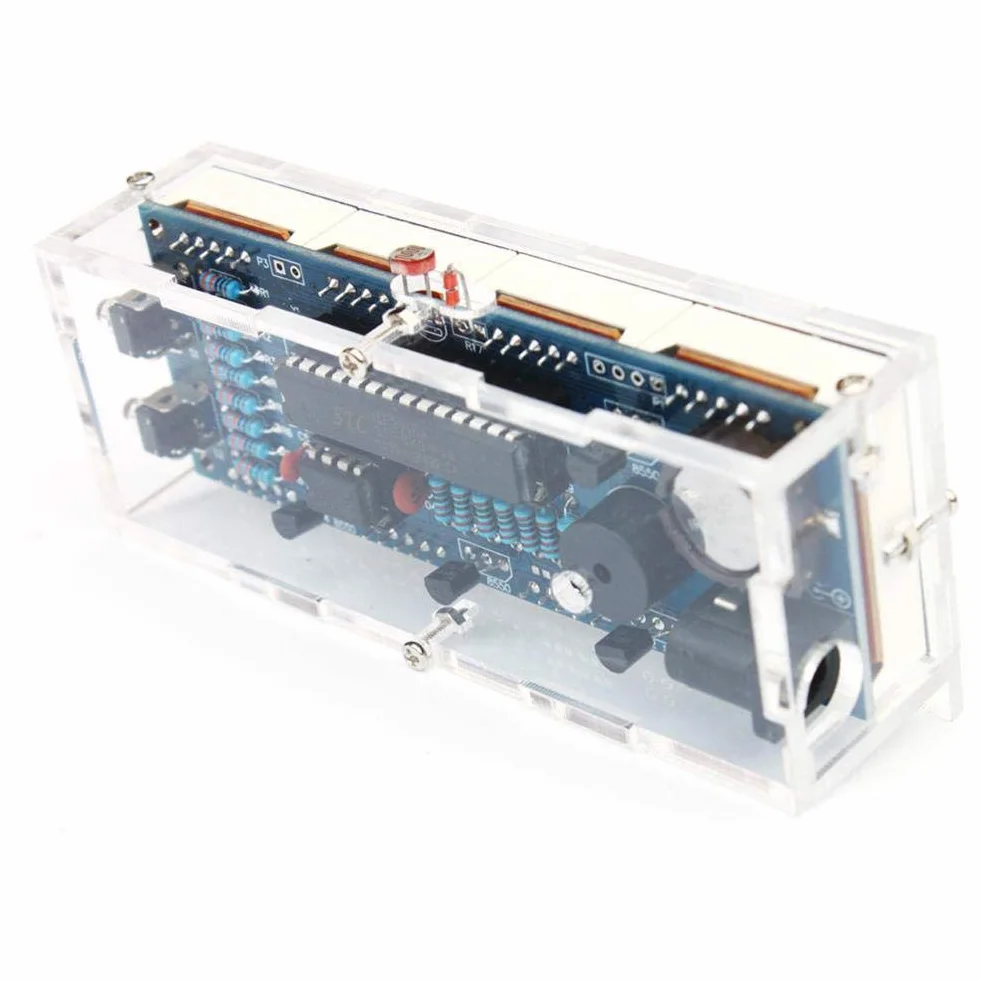 Elektroniczny Zegar Do Samodzielnego MontażU, 4-Cyfrowy Cyfrowy Zegar Led Do Samodzielnego MontażU Zestaw Elektroniki, Automatyczne WyśWietlanie Czasu/Temperatury (Zielone)