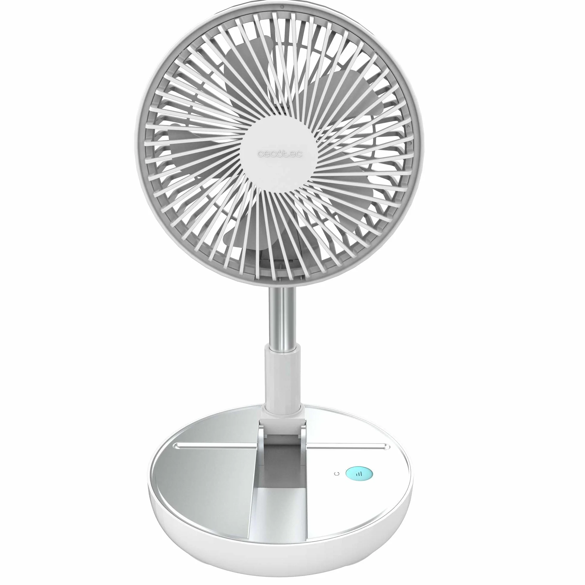 Cecotec - Przenośny składany wentylator EnergySilence 800 FoldAir - Bateria 7200 mAh, wysuwana i regulowana konstrukcja, 5 aerodynamicznych łopatek, 8 cali, 3 prędkości, kontrola kierunku