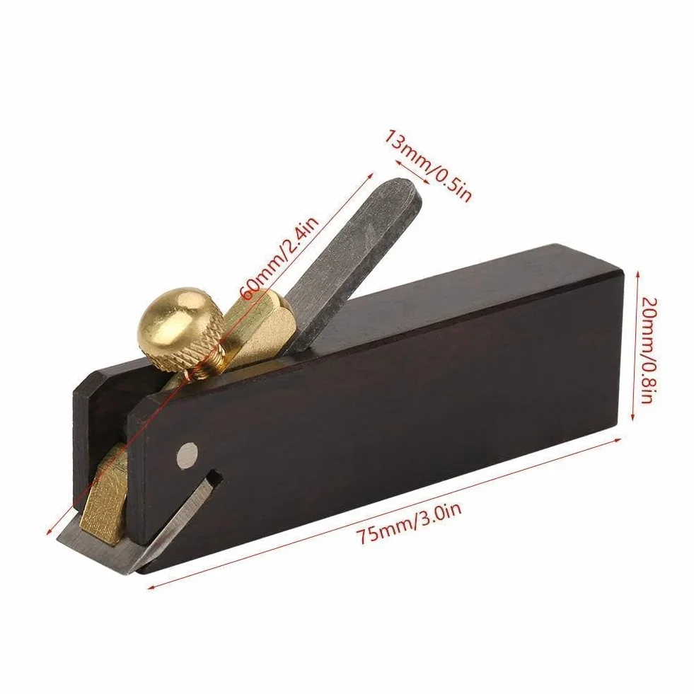 Drewniana Strugarka R?czna do Drewna, Hebanowa, Mini, 75 x 20 x 13 mm, Narz?dzie Stolarskie