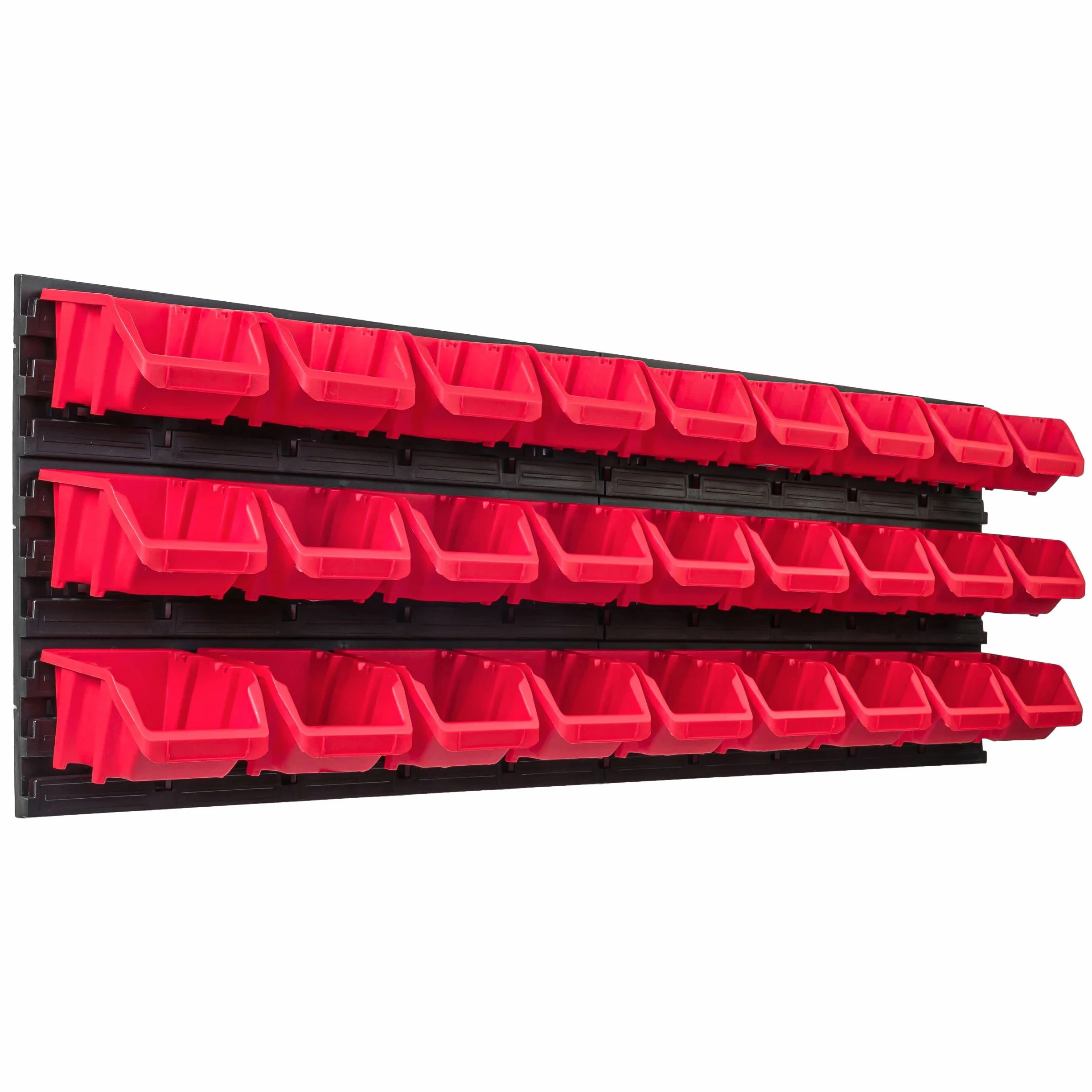 System magazynowy regał warsztatowy | 115 x 39 cm | 27 szt. | regał ścienny z pojemnikami do układania - płyty ścienne ekstra mocny regał na przedmioty ściana magazynowa regał garażowy