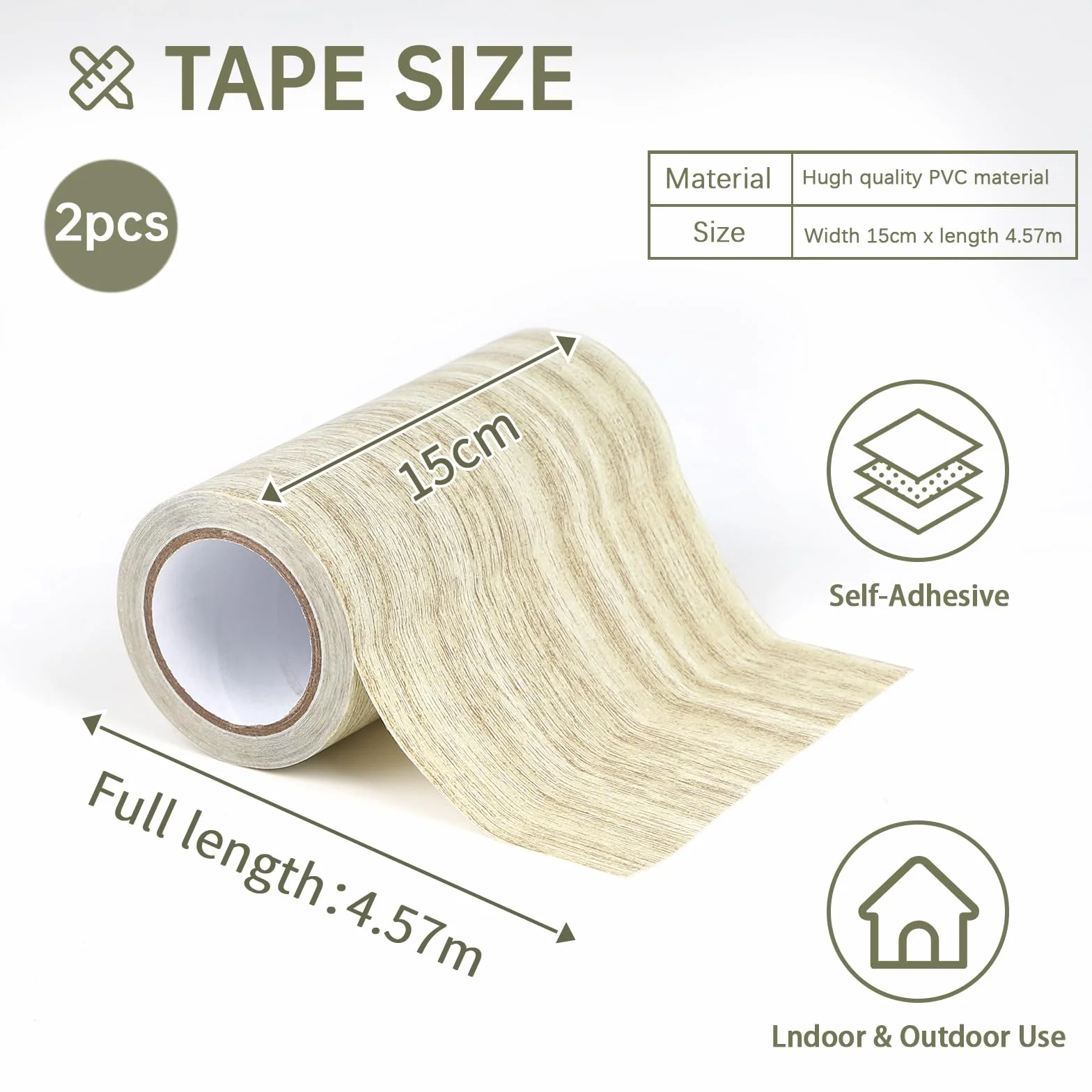 lalago Taśma klejąca do naprawy mebli ziarna drewna, 15 cm x 4,57 m, efekt drewna, taśma naprawcza do podłóg realistycznych ziaren drewna (jasnoszara)