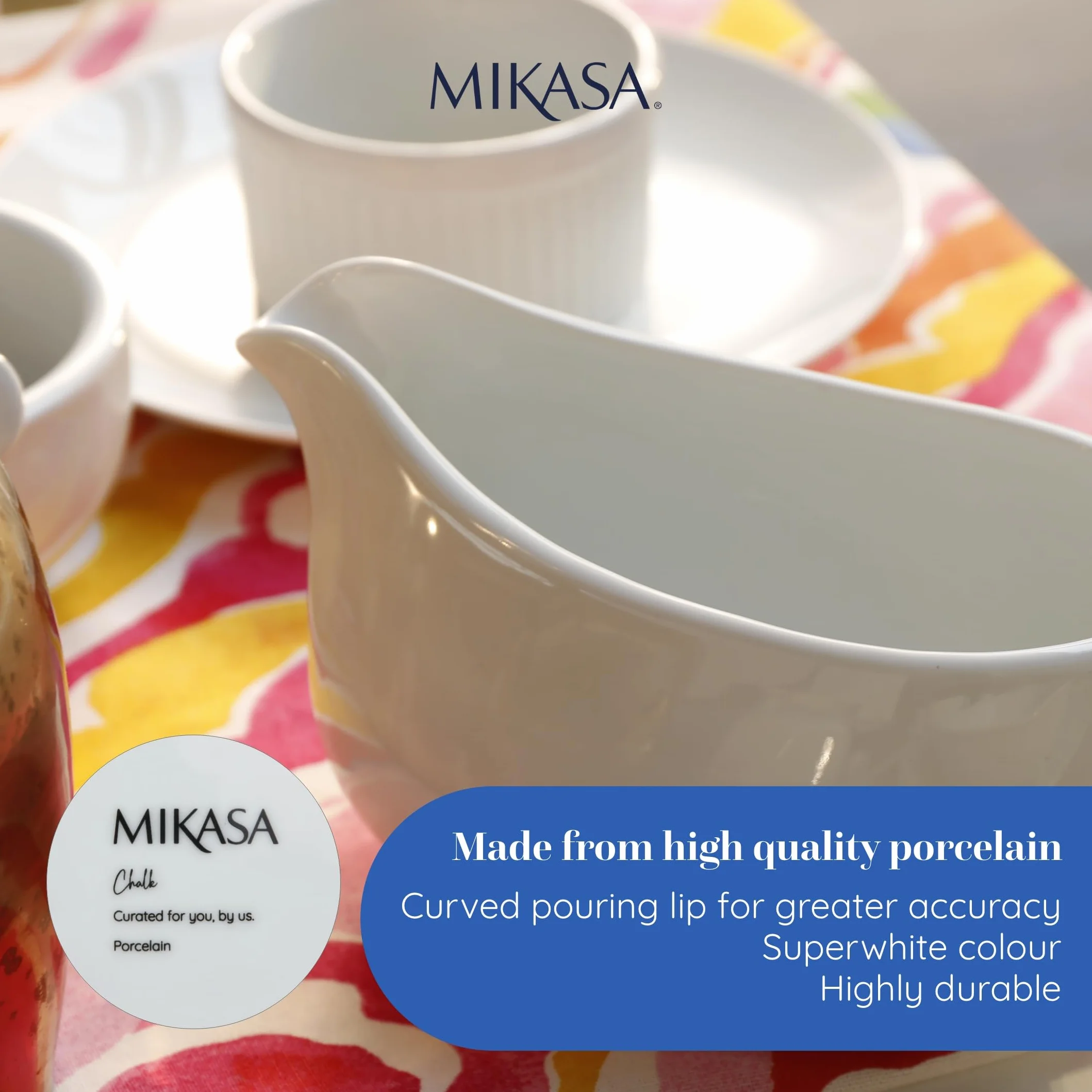 Mikasa Chalk Porcelanowa sosjerka 700 ml duża biała do sosów i kremów