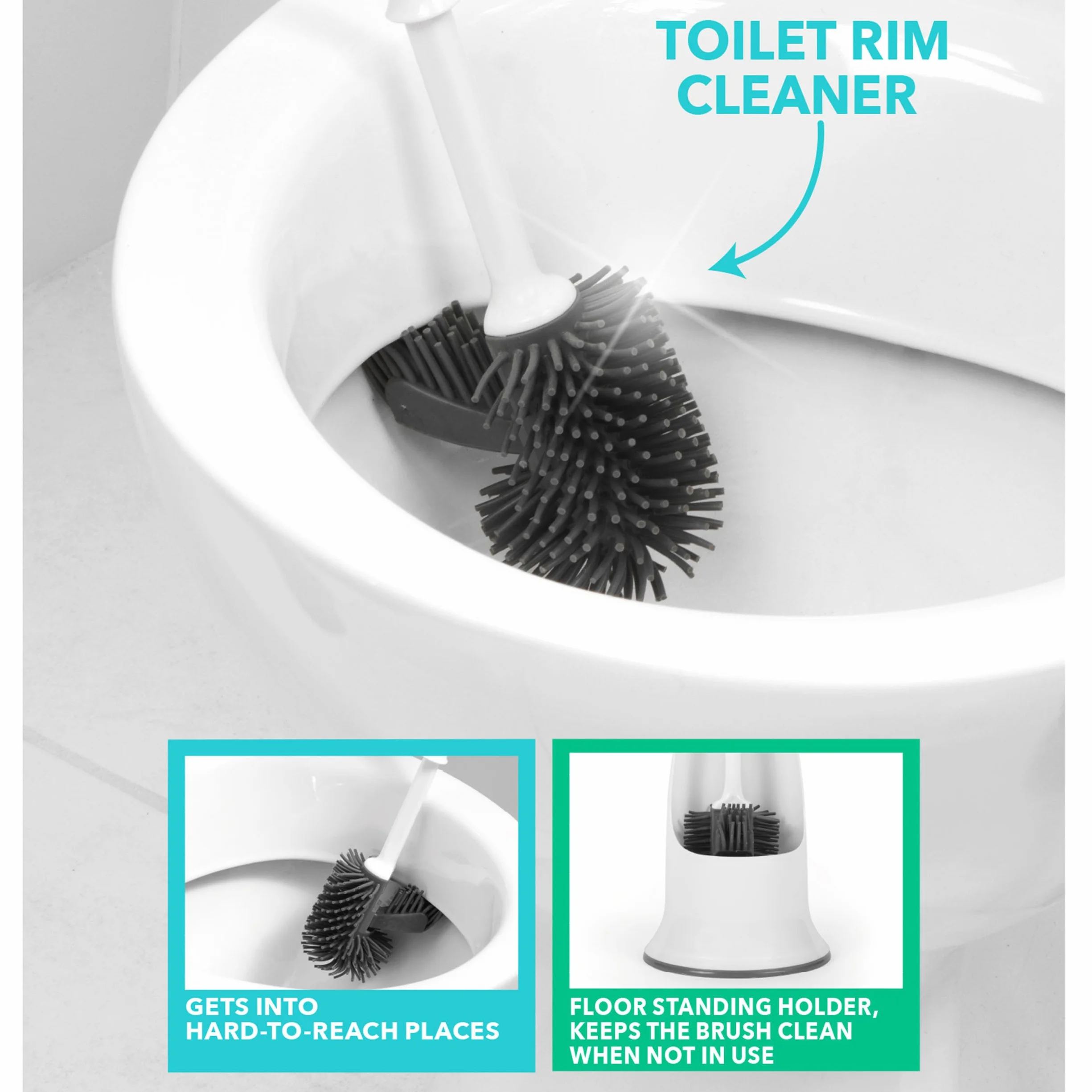 Beldray® LA084538UFEU7 Antibac Silicone Toilet Brush, Treated with Antibacterial Protection