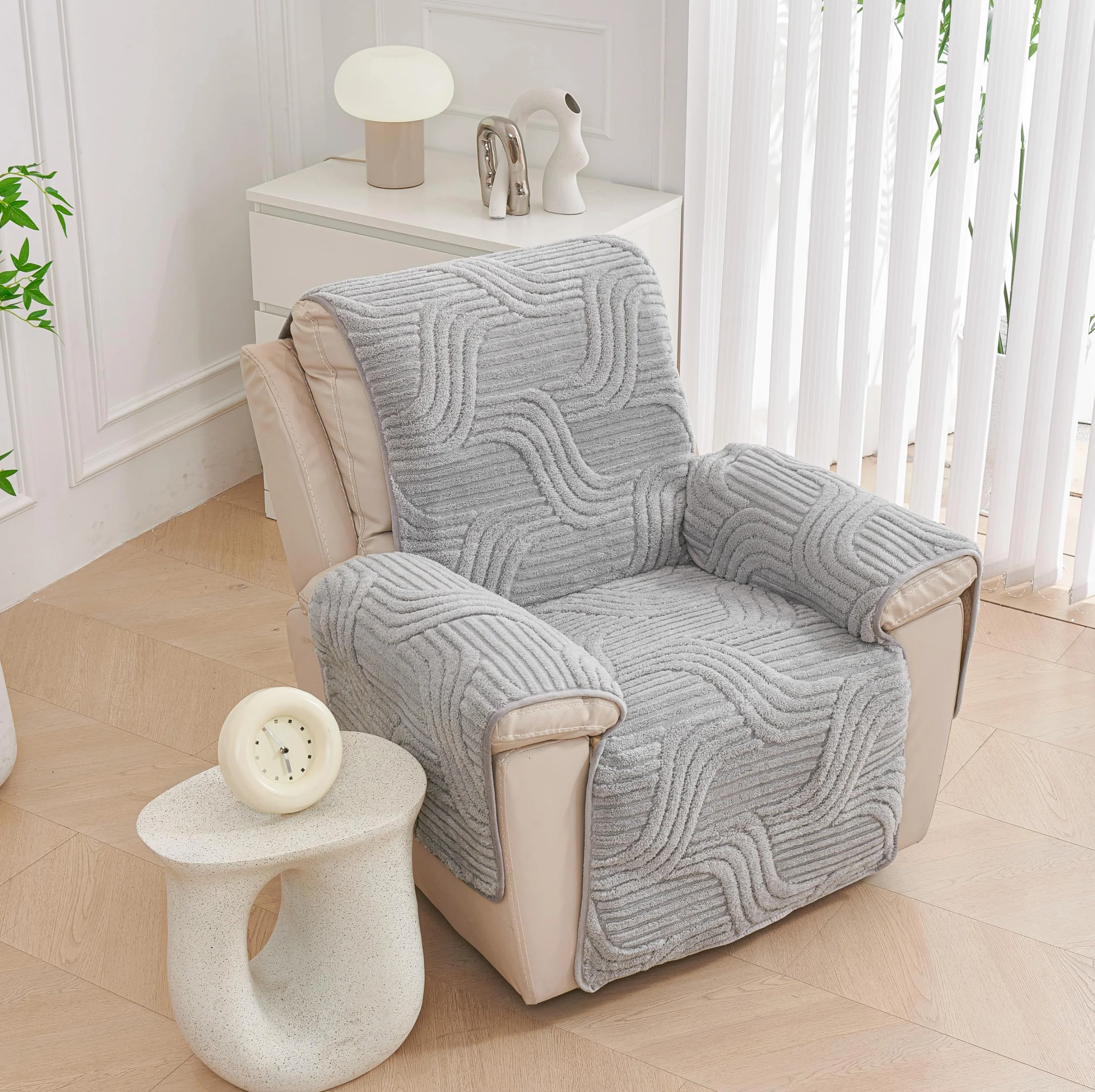 EBETA Pokrowce na fotele antypoślizgowe z poduszkami na podłokietniki Grau