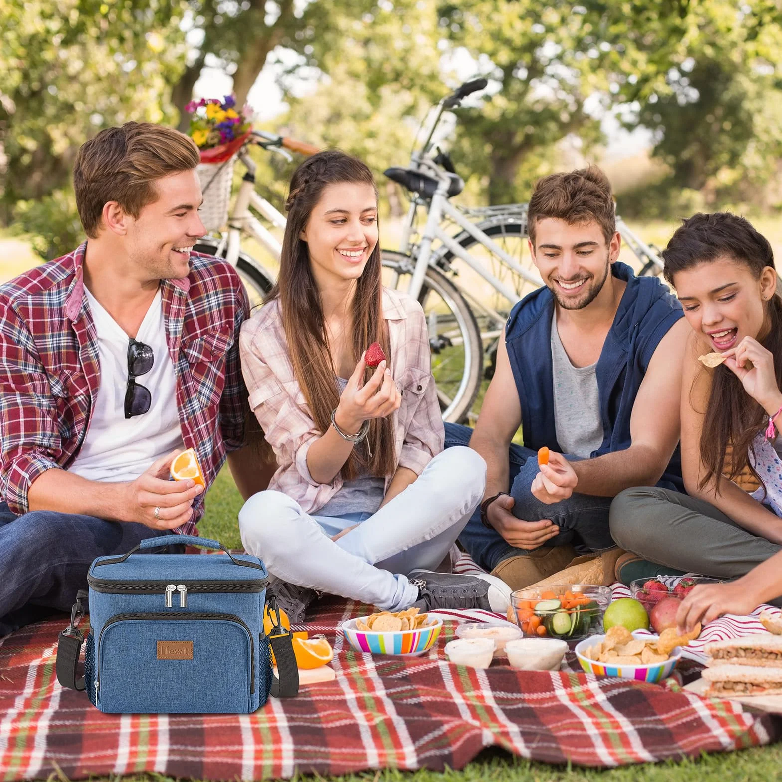 Lifewit Torba na Lunch Termiczna, Torba Termiczna dla Mężczyzn i Kobiet, Wielokrotnego Użytku Lunch Bag, z Regulowanym Paskiem na Ramię dla Dorosłych do Pracy Pikniku, Granatowy, 15L