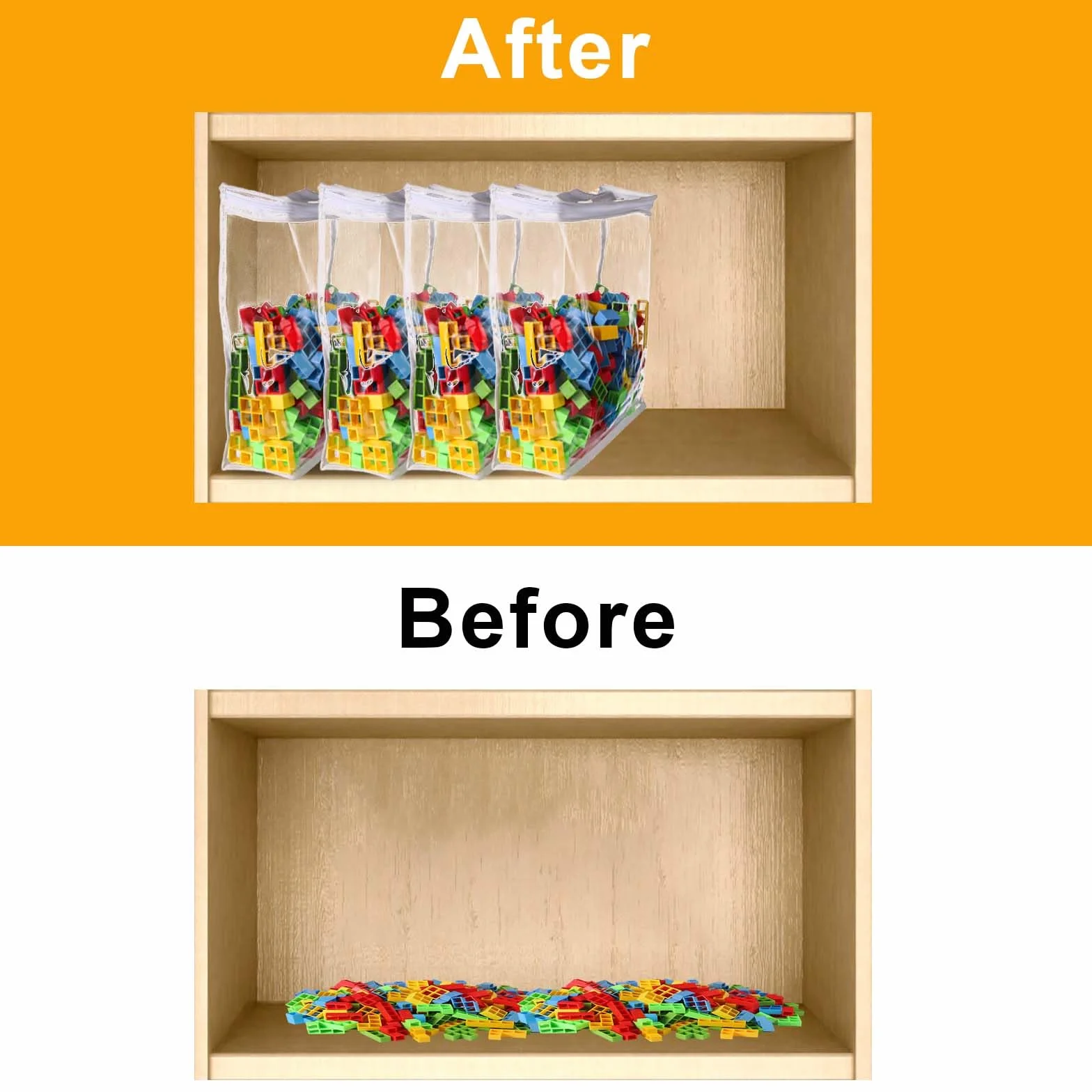 8 szt. Torby do Przechowywania Zabawek z Zamkiem Blyskawicznym, 32x31x8cm Przezroczyste Torby do Przechowywania PVC Torby do Organizowania Zabawek Torby na Zabawki do Klocków Puzzli Zabawek