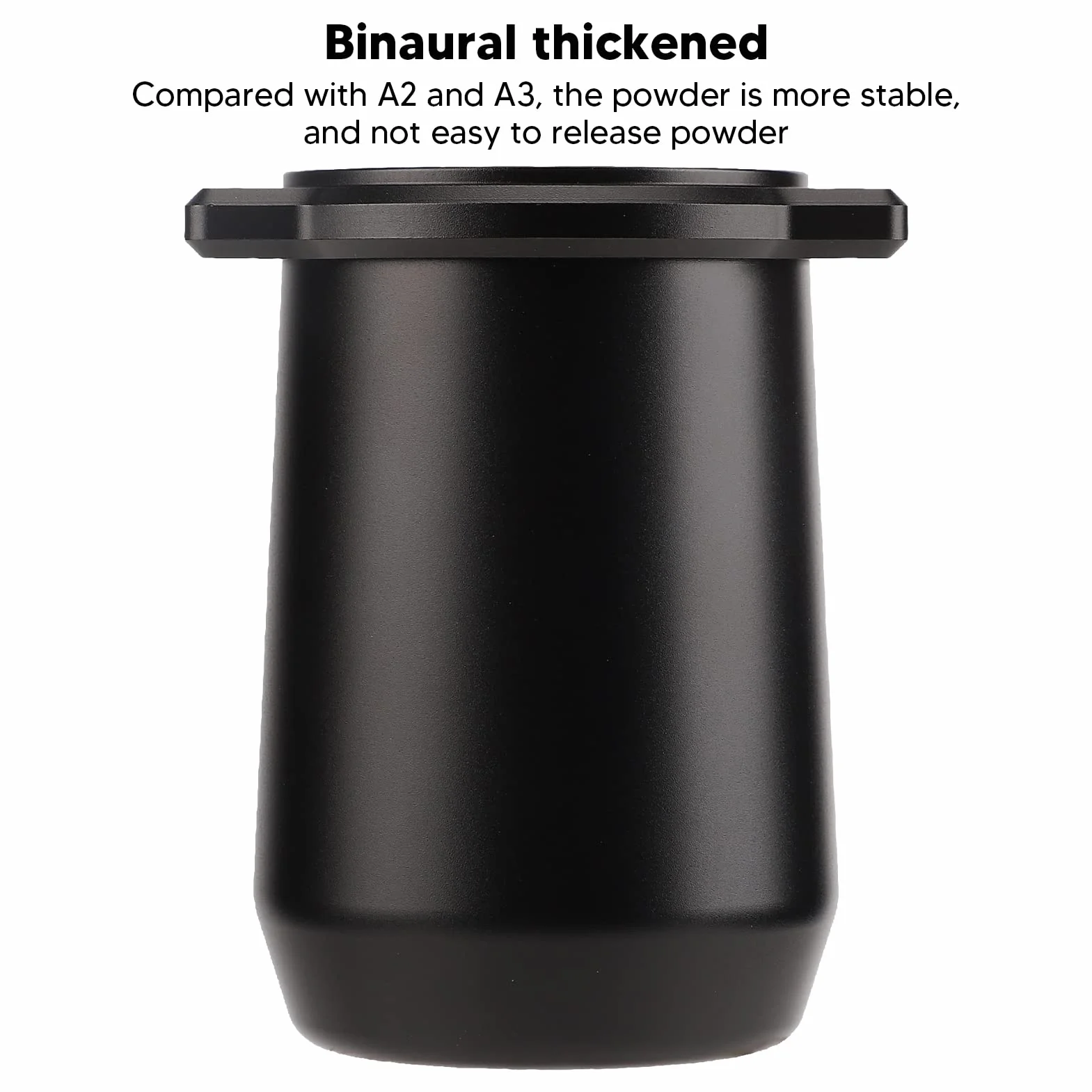 54mm kubek dozujący kawę ze stopu aluminium młynek do kawy espresso kubek w proszku podajnik kawy w proszku część (Black)