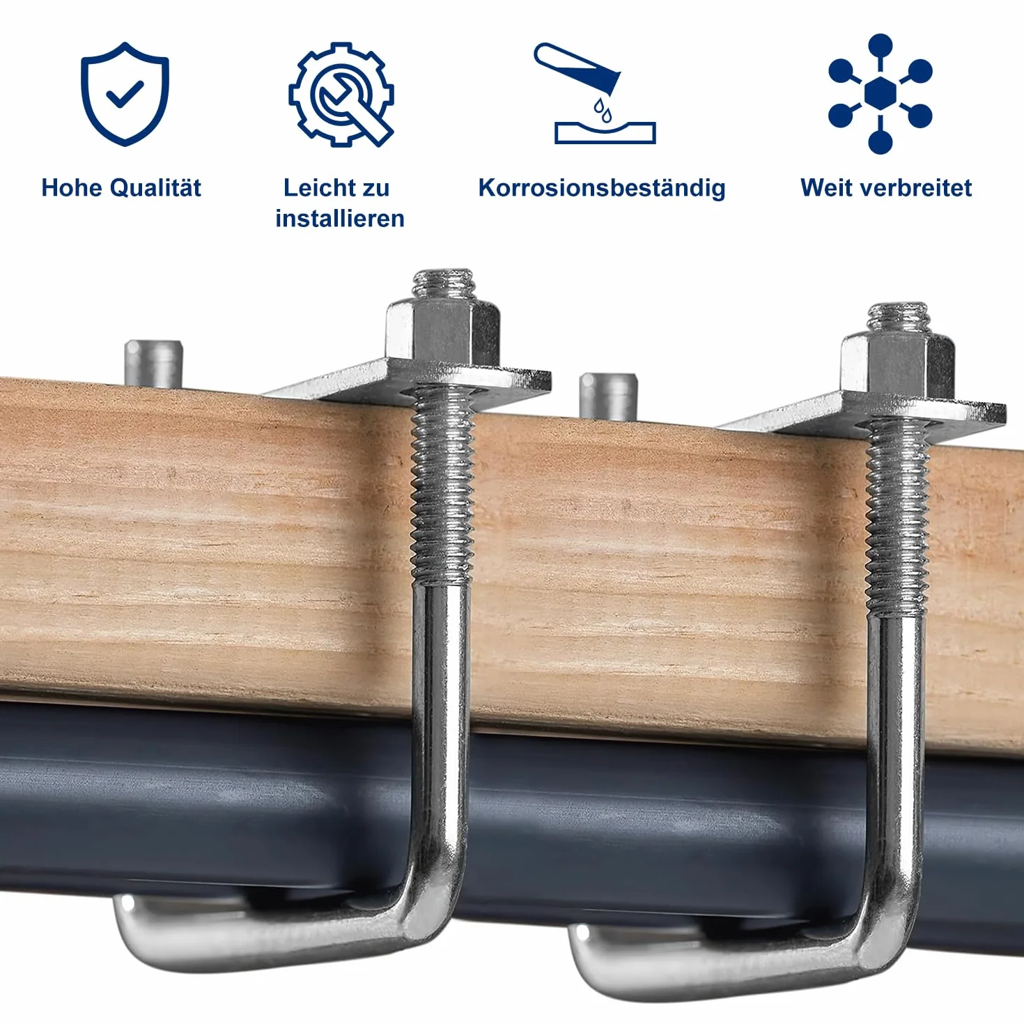 Śruby U M8 U Śruba 65 x 80 mm Śruba U ze stali nierdzewnej 4 szt. Kwadratowe U-Bolts z 16 nakrętką sześciokątną i 8 płytą ramy do zastosowań domowych samochodowych przemysłowych