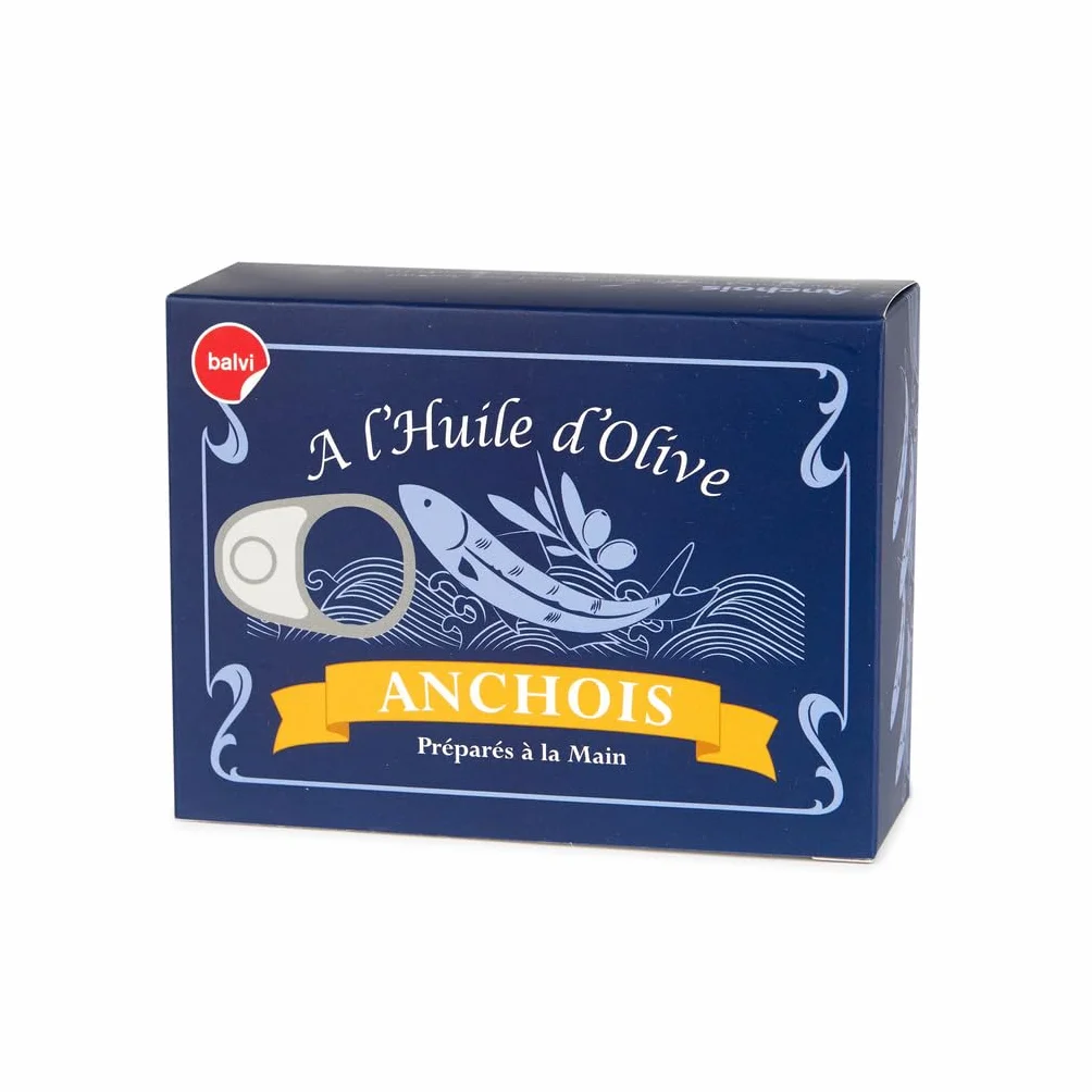 Balvi Widelec przekąskowy Conserverie Anchois Retro Design anchois Puszka/INOX
