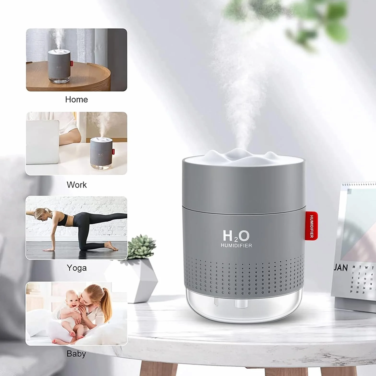 Nawilżacz powietrza ultradźwiękowy 500 ml USB cichy przenośny 2 filtry